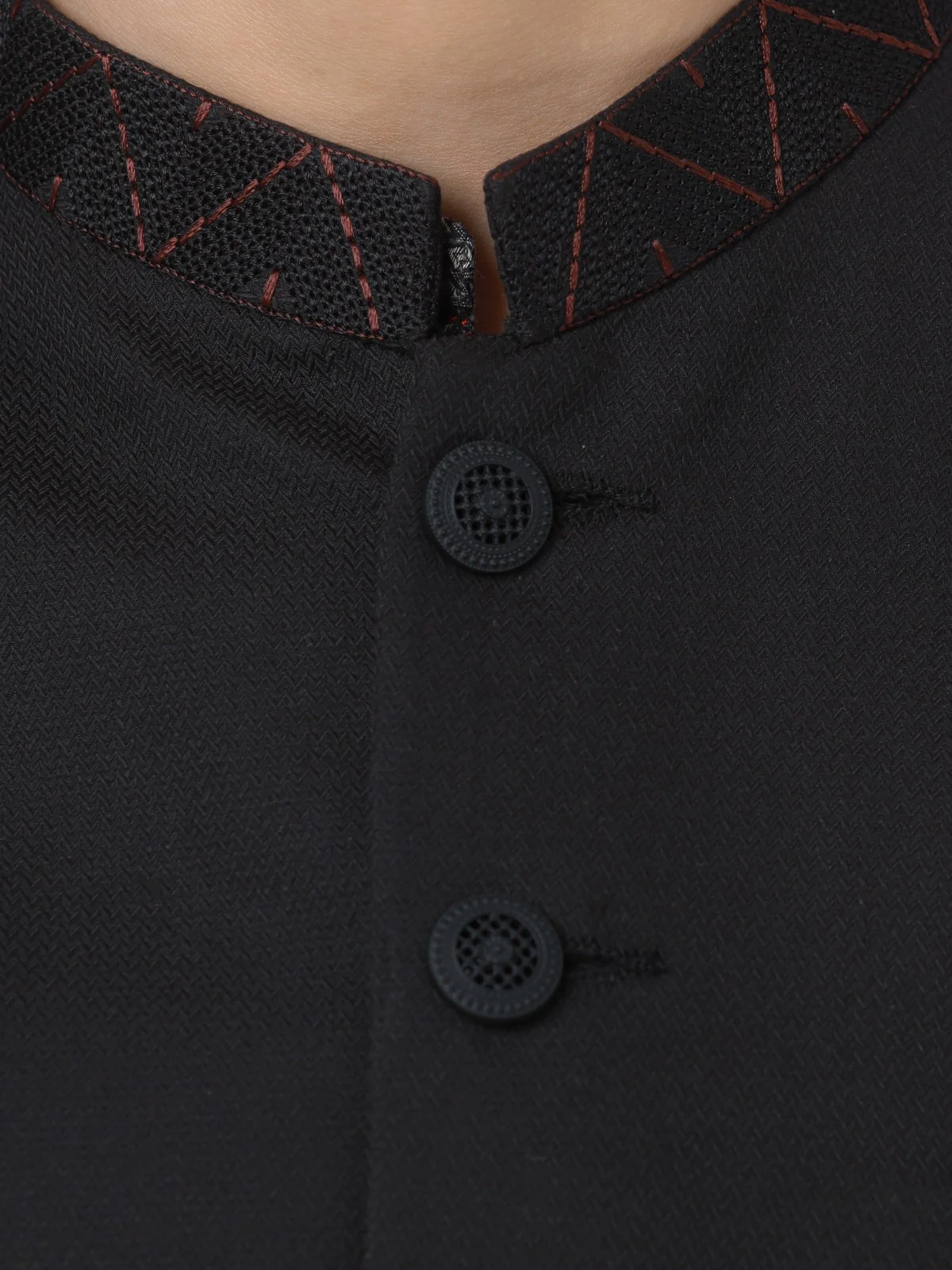 Embroidered Cotton Waistcoat Suit - EBTWCS22-25179 - Image 4