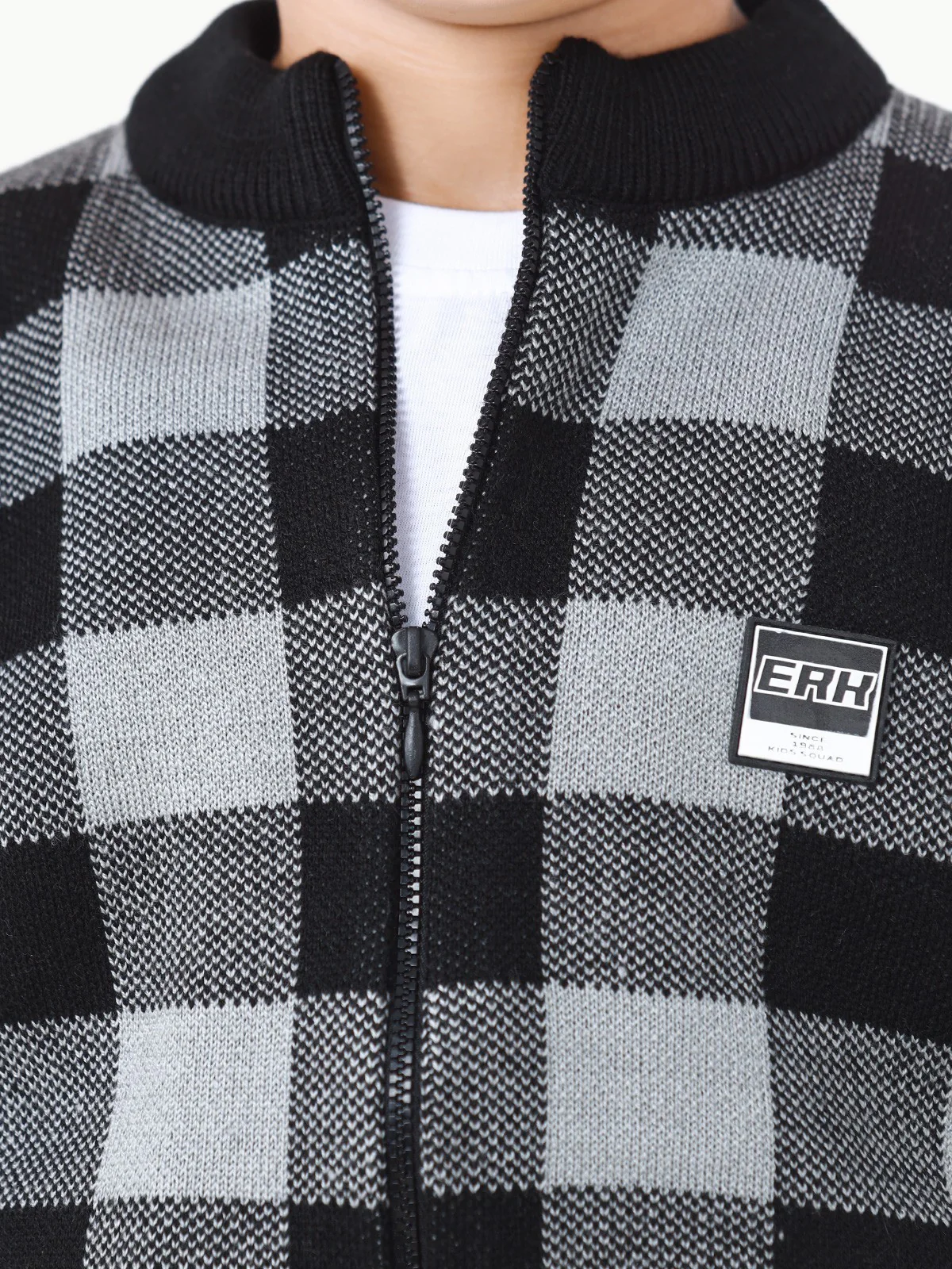 Zipper Check Sweater - EBTSWT22-018 - Image 4