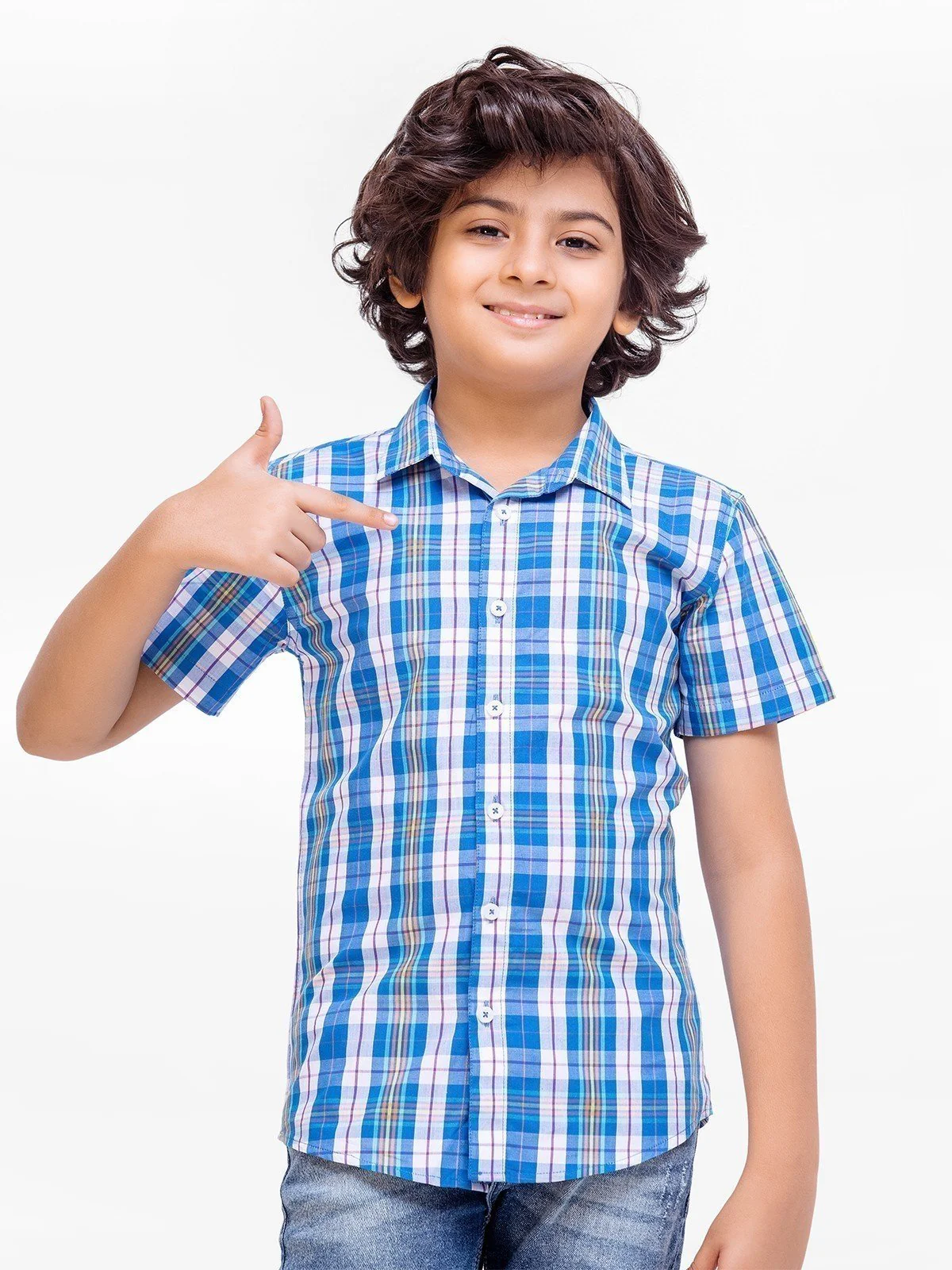 Half Sleeves Check Shirt - EBTS23-27476