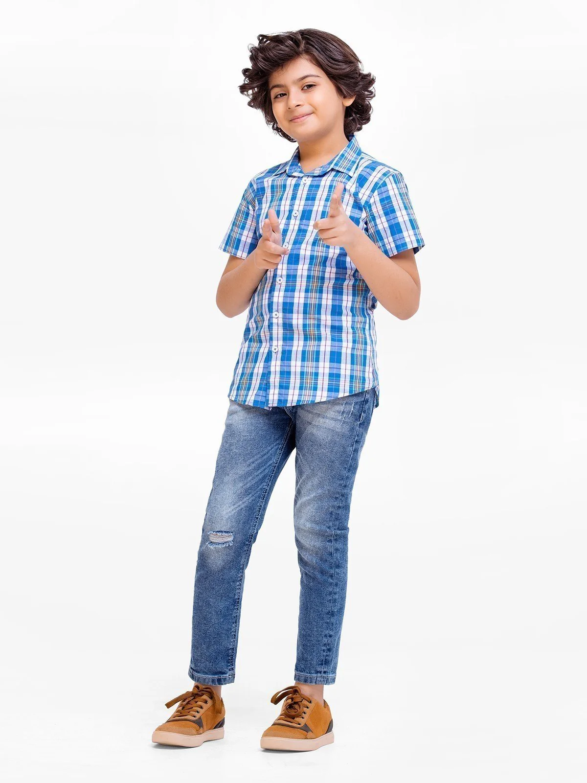 Half Sleeves Check Shirt - EBTS23-27476 - Image 2