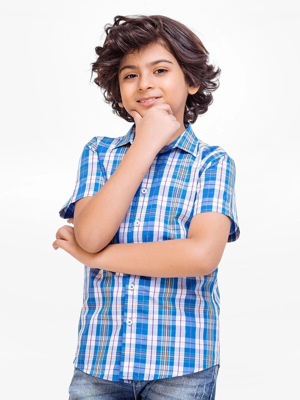 Half Sleeves Check Shirt - EBTS23-27476 - Image 3
