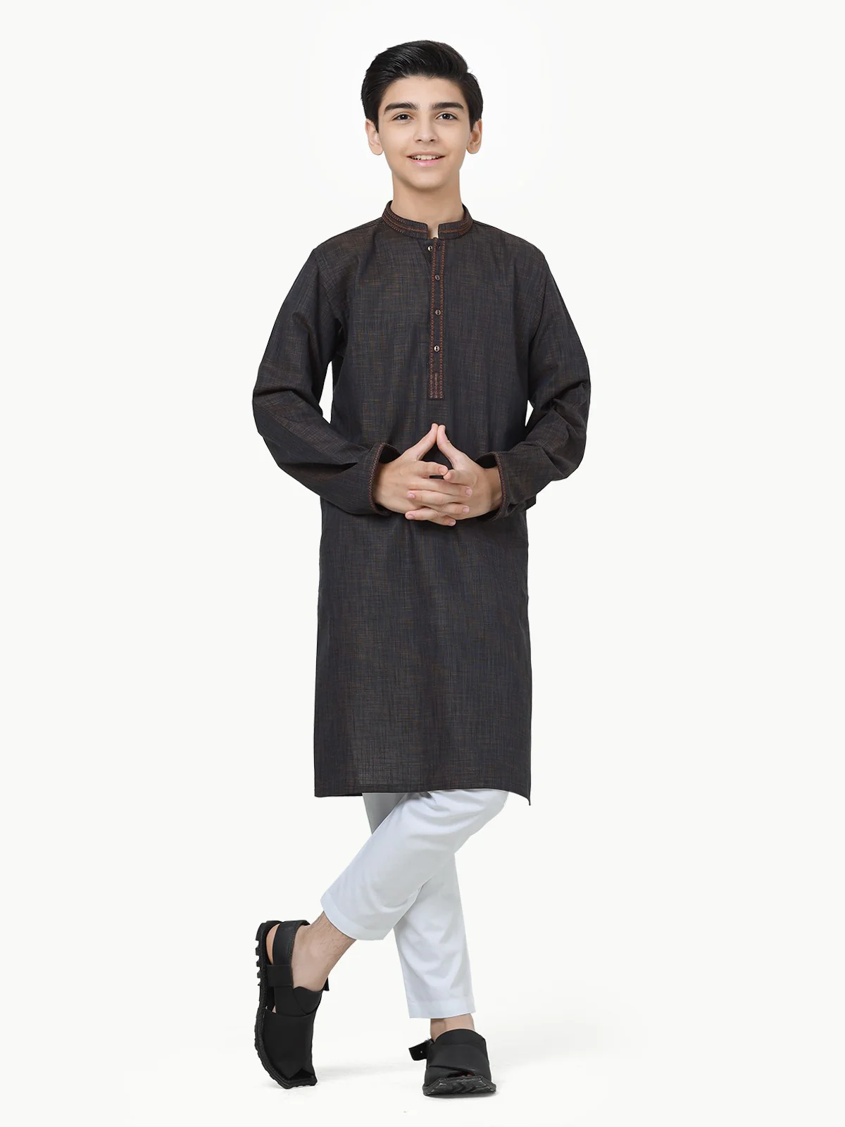 Embroidered Cotton Kurta - EBTK23-3847