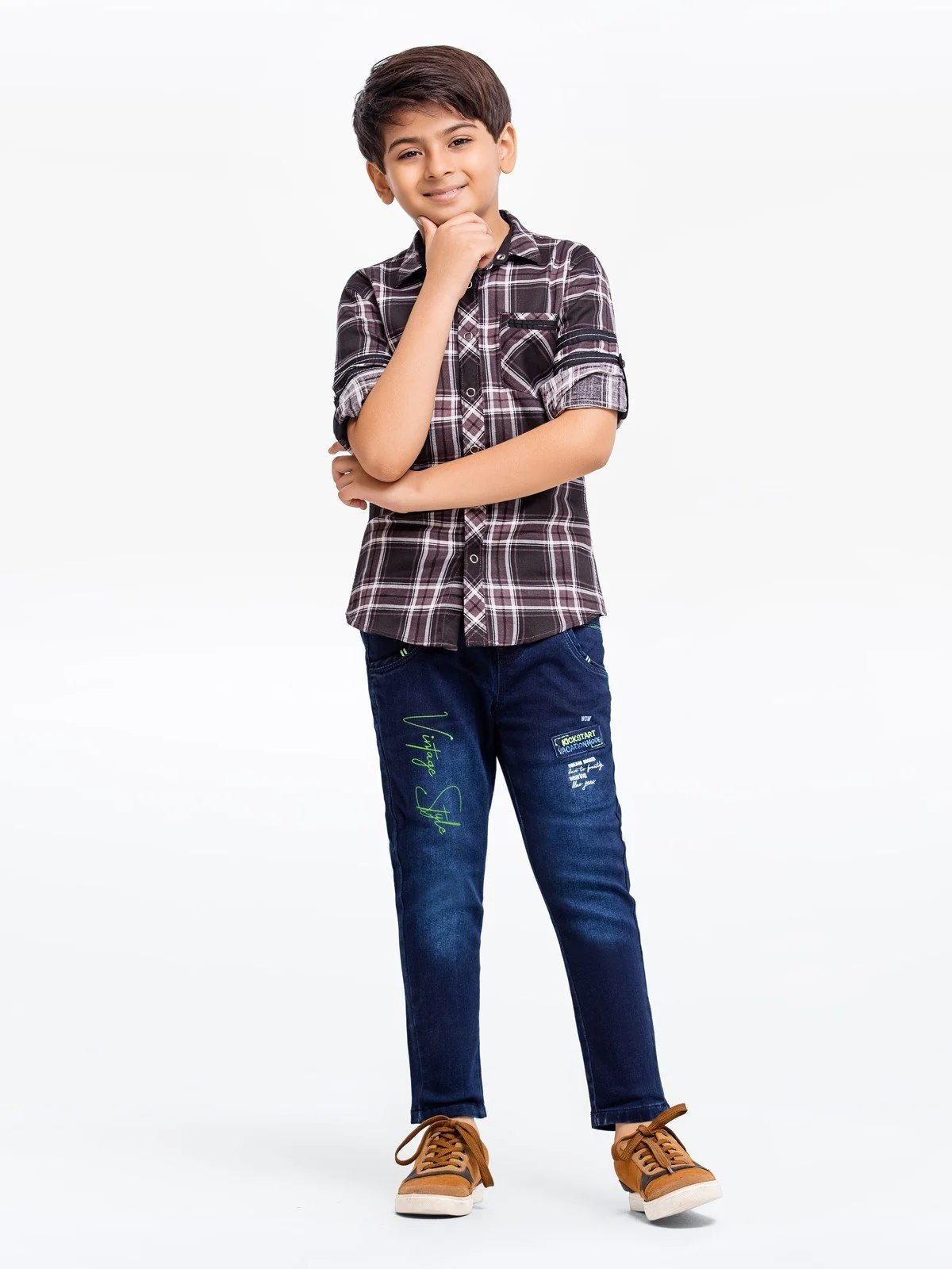 Half Sleeves Check Shirt - EBTS23-27466