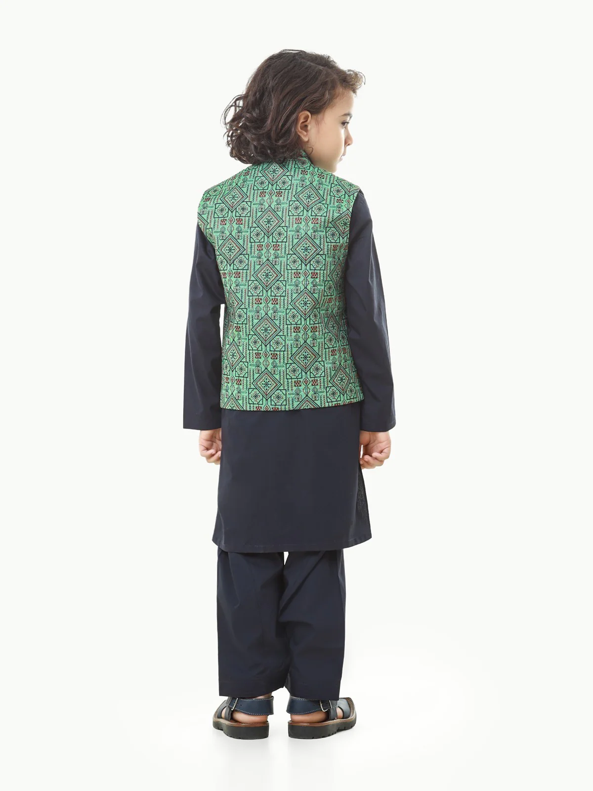 Embroidered Cotton Waistcoat Suit - EBTWCS22-25161 - Image 6