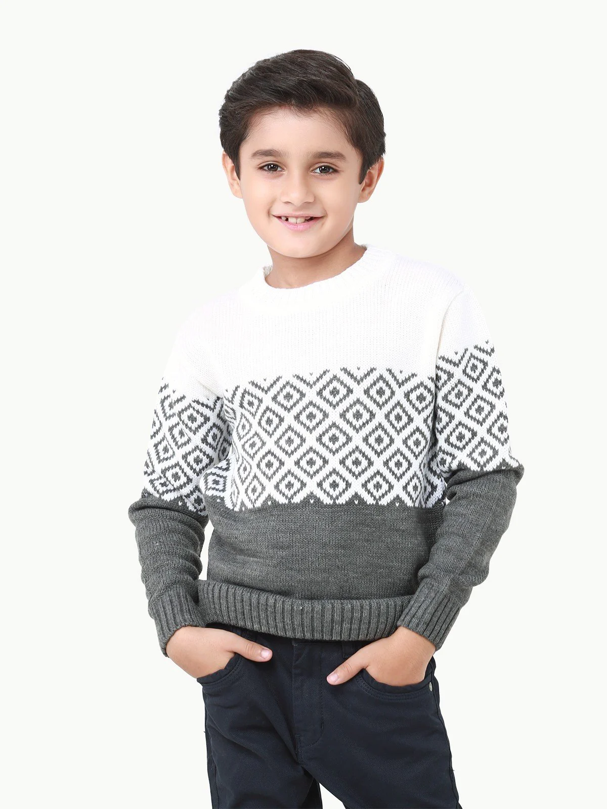 Crew Neck Fair Isle Sweater - EBTSWT22-004