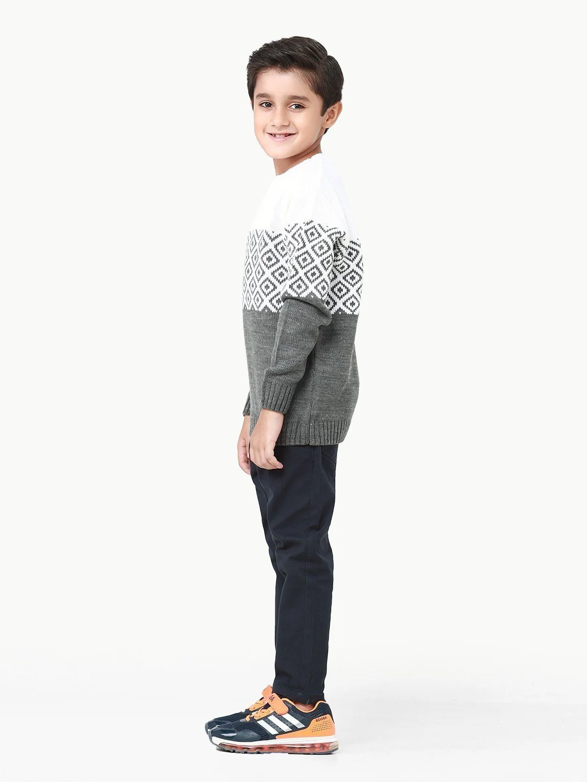 Crew Neck Fair Isle Sweater - EBTSWT22-004 - Image 3