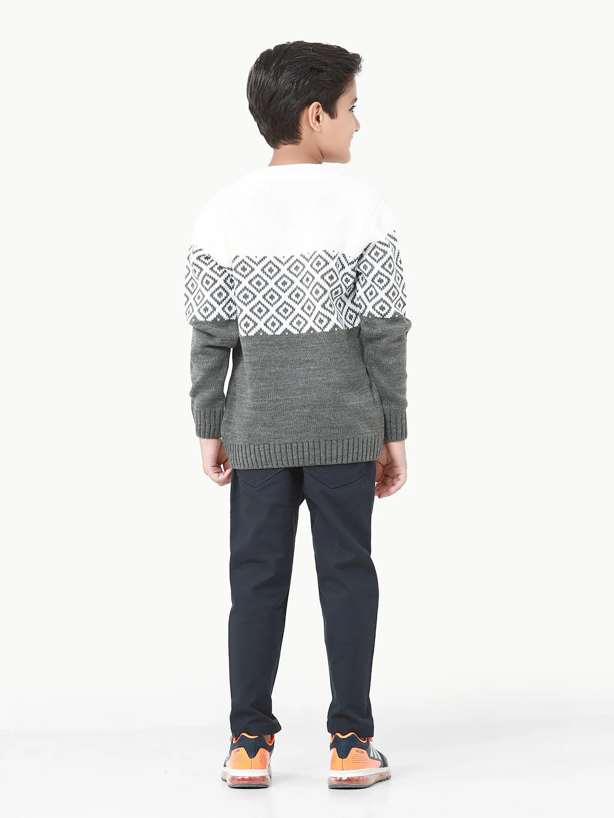 Crew Neck Fair Isle Sweater - EBTSWT22-004 - Image 6