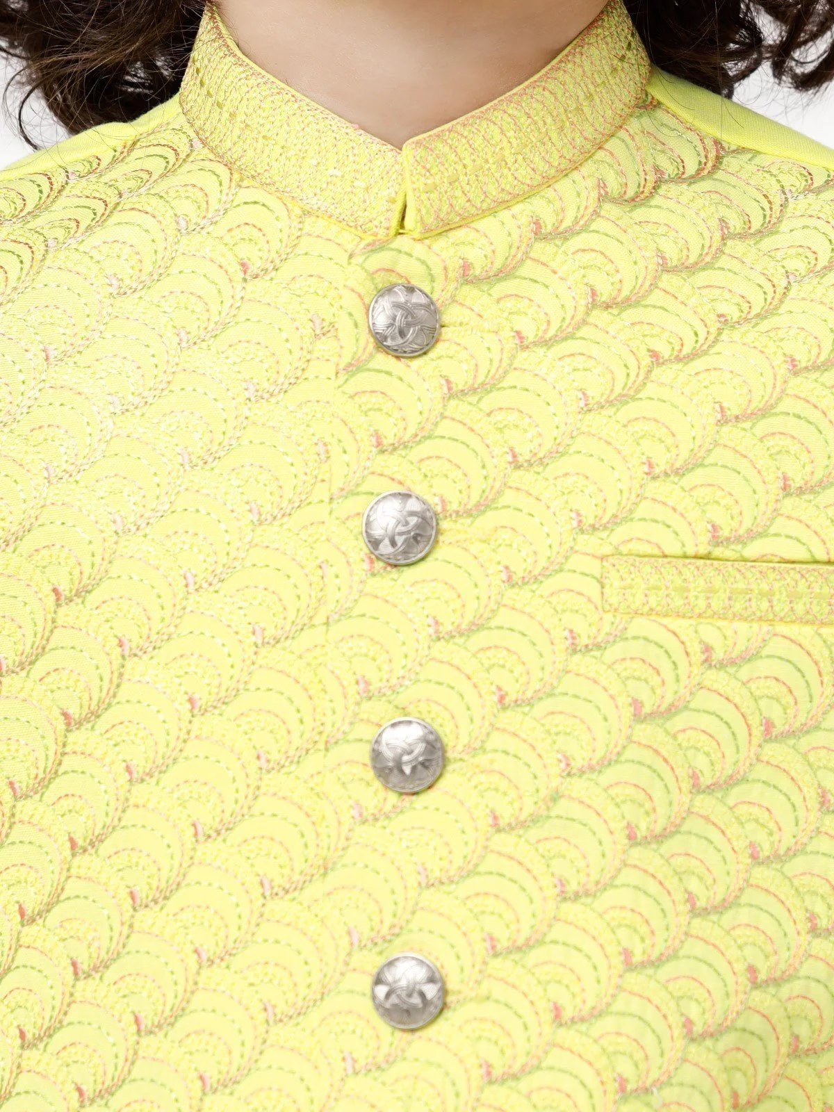 Embroidered Cotton Waistcoat Suit - EBTWCSC22-017 - Image 3
