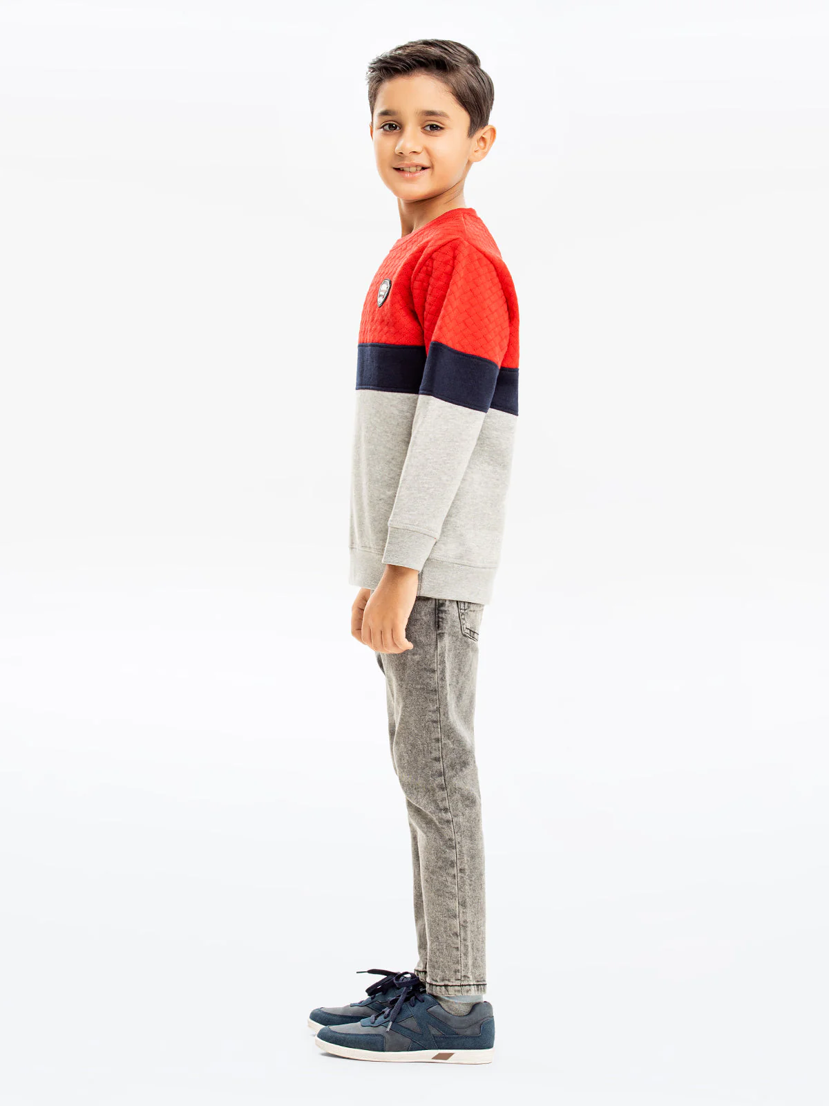 Crew Neck Color-Block Sweatshirt - EBTSS23-010 - Image 2