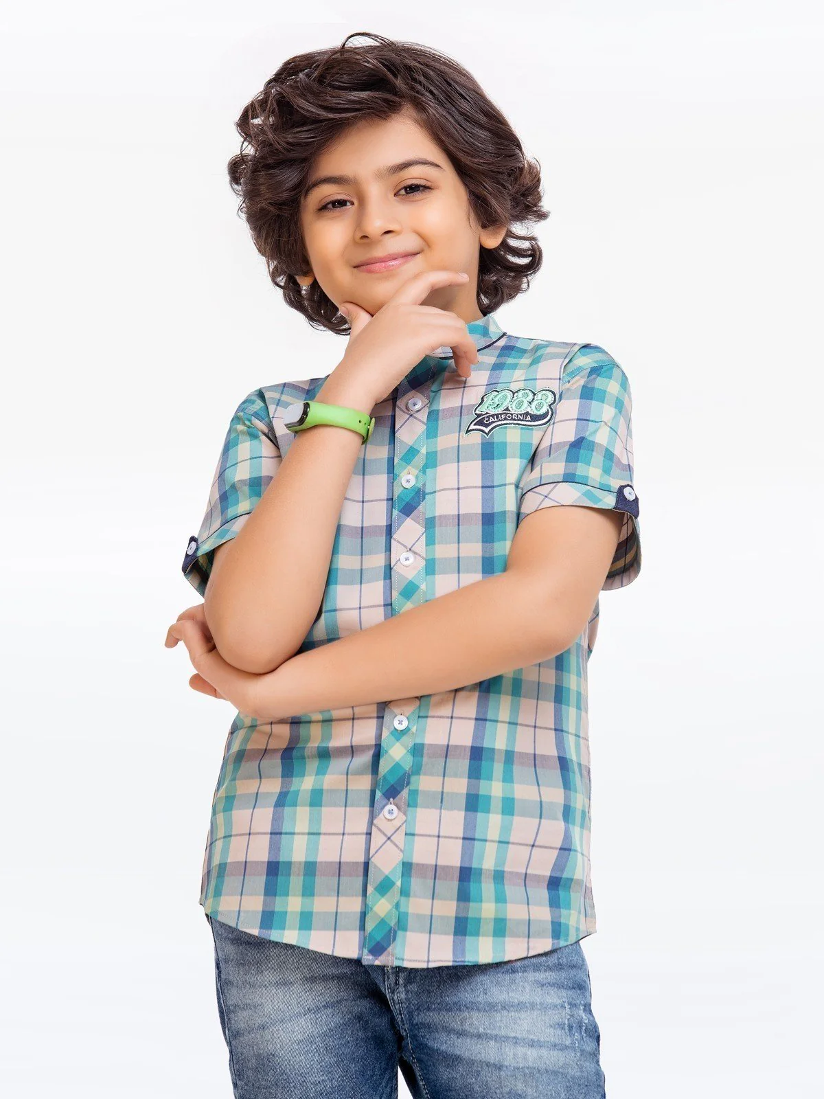 Half Sleeves Check Shirt - EBTS22-27448