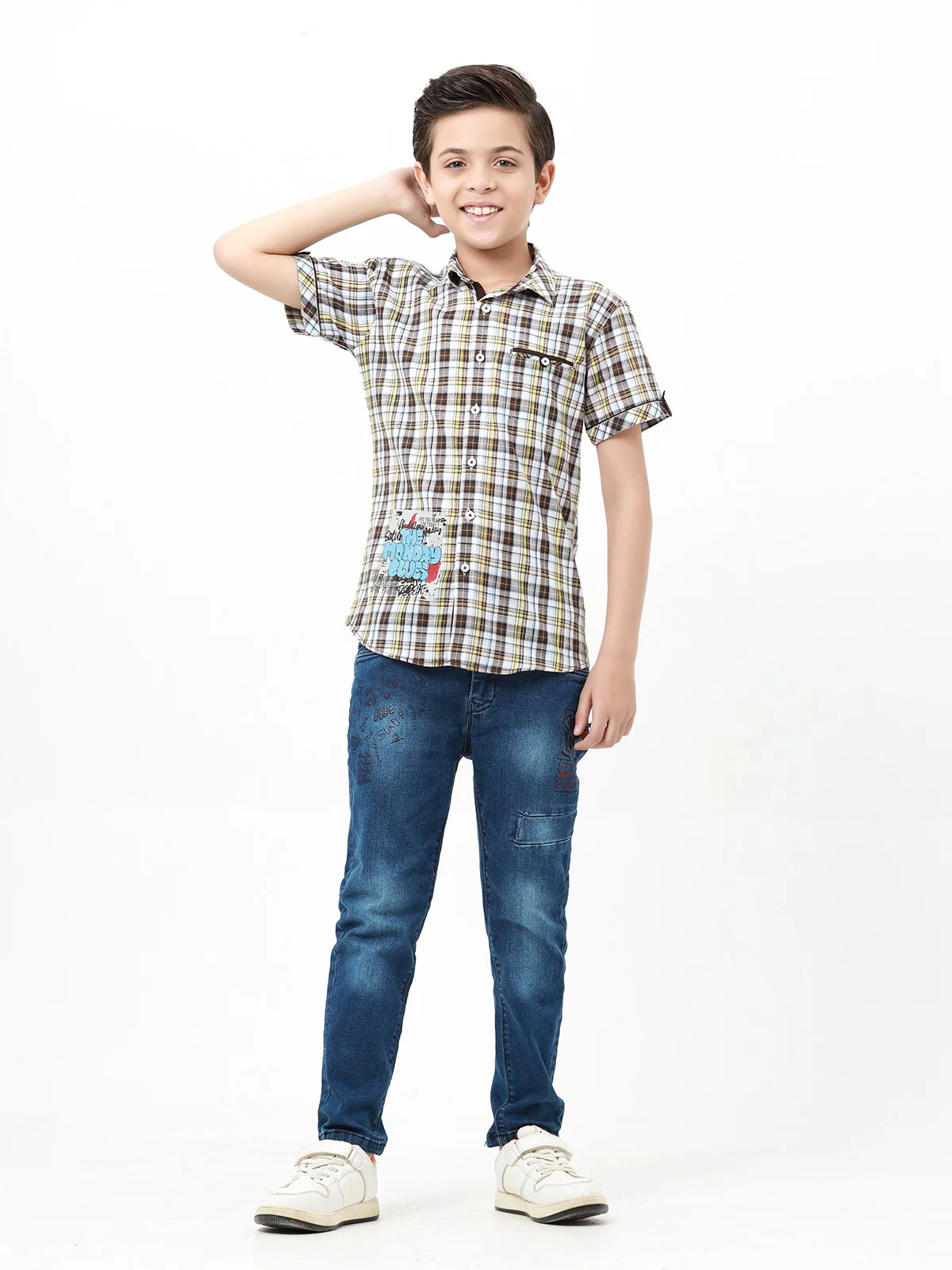 Half Sleeves Check Shirt - EBTS22-27452