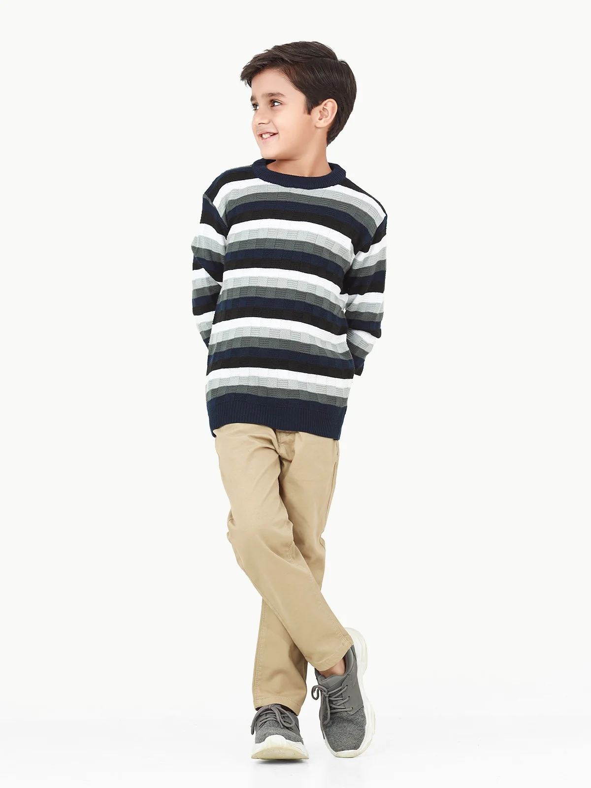 Crew Neck Striped Sweater - EBTSWT22-006 - Image 4