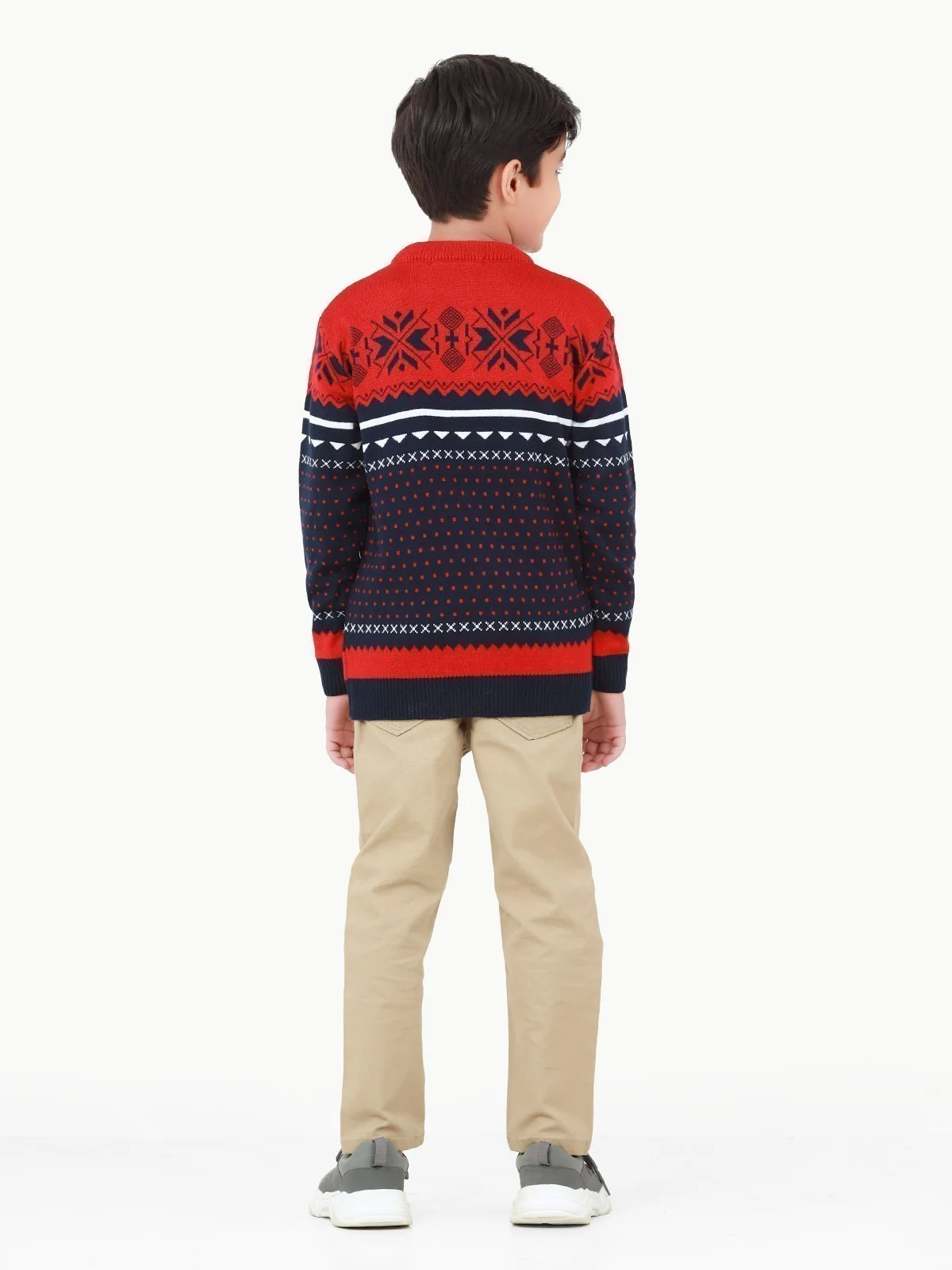 Crew Neck Fair Isle Sweater - EBTSWT22-005 - Image 5
