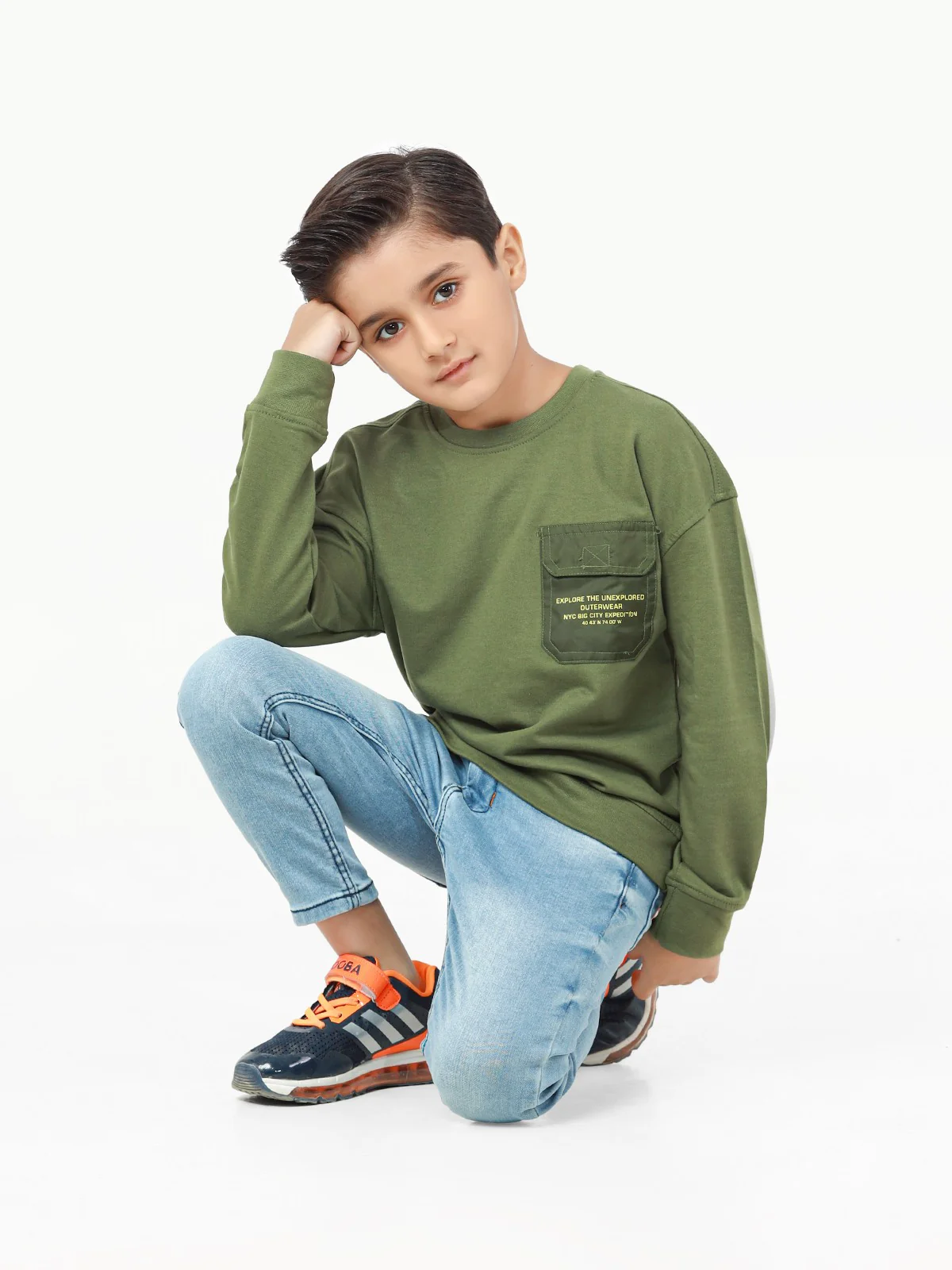 Crew Neck Basic Sweatshirt - EBTSS22-009 - Image 4