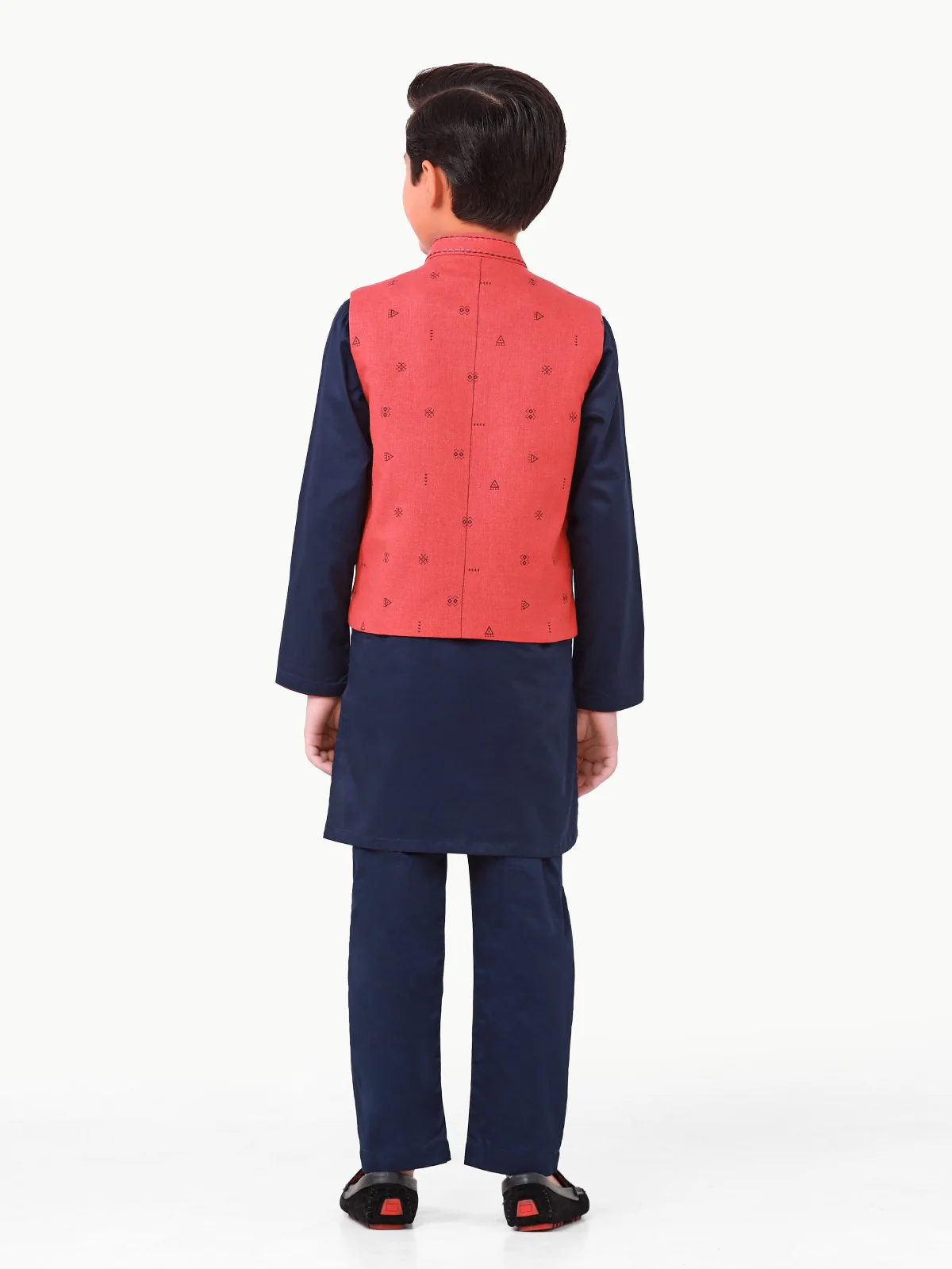 Embroidered Cotton Waistcoat Suit - EBTWCS22-25171 - Image 6