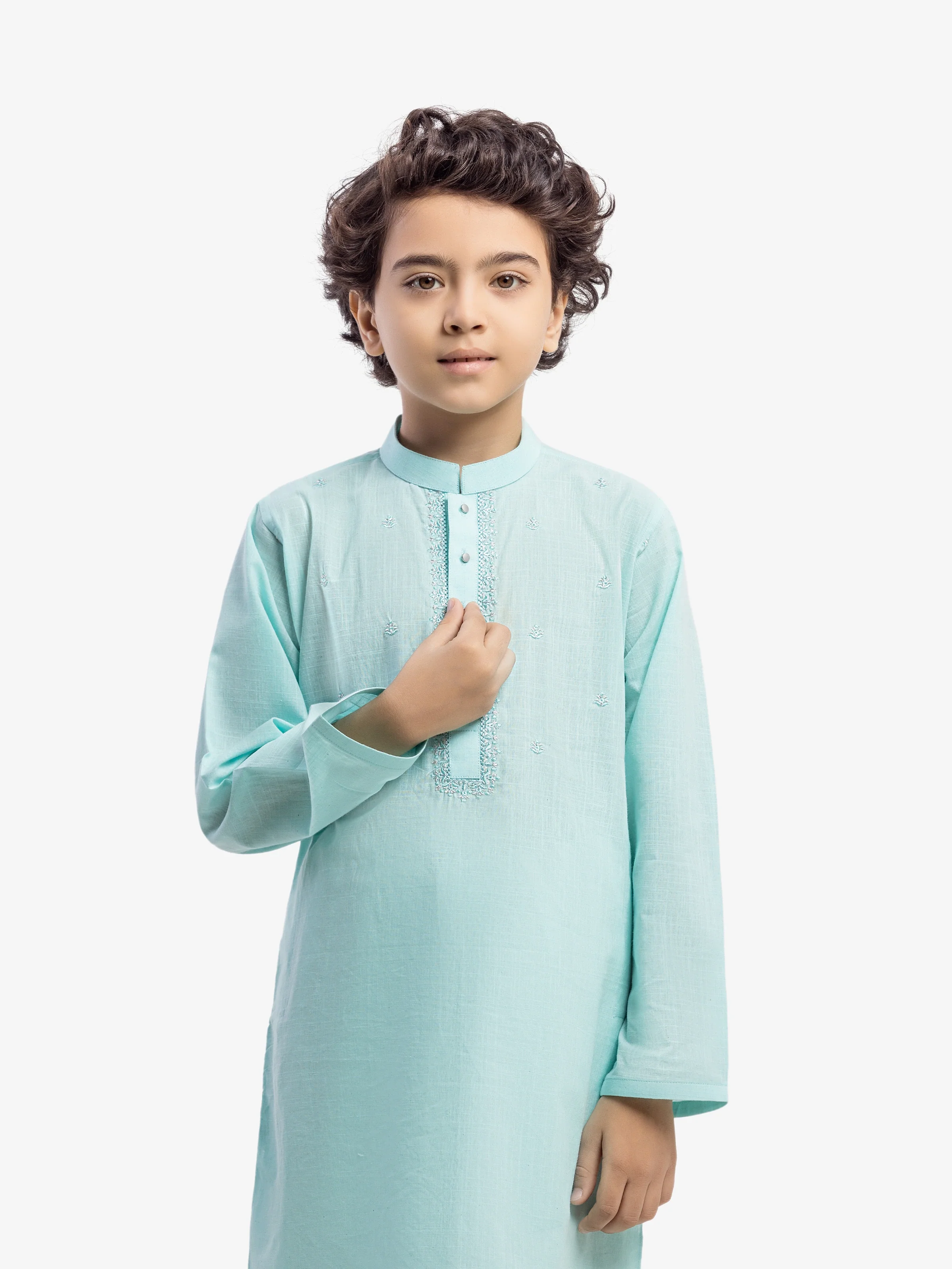 Embroidered Cotton Kurta - EBTK5-4056 - Image 2