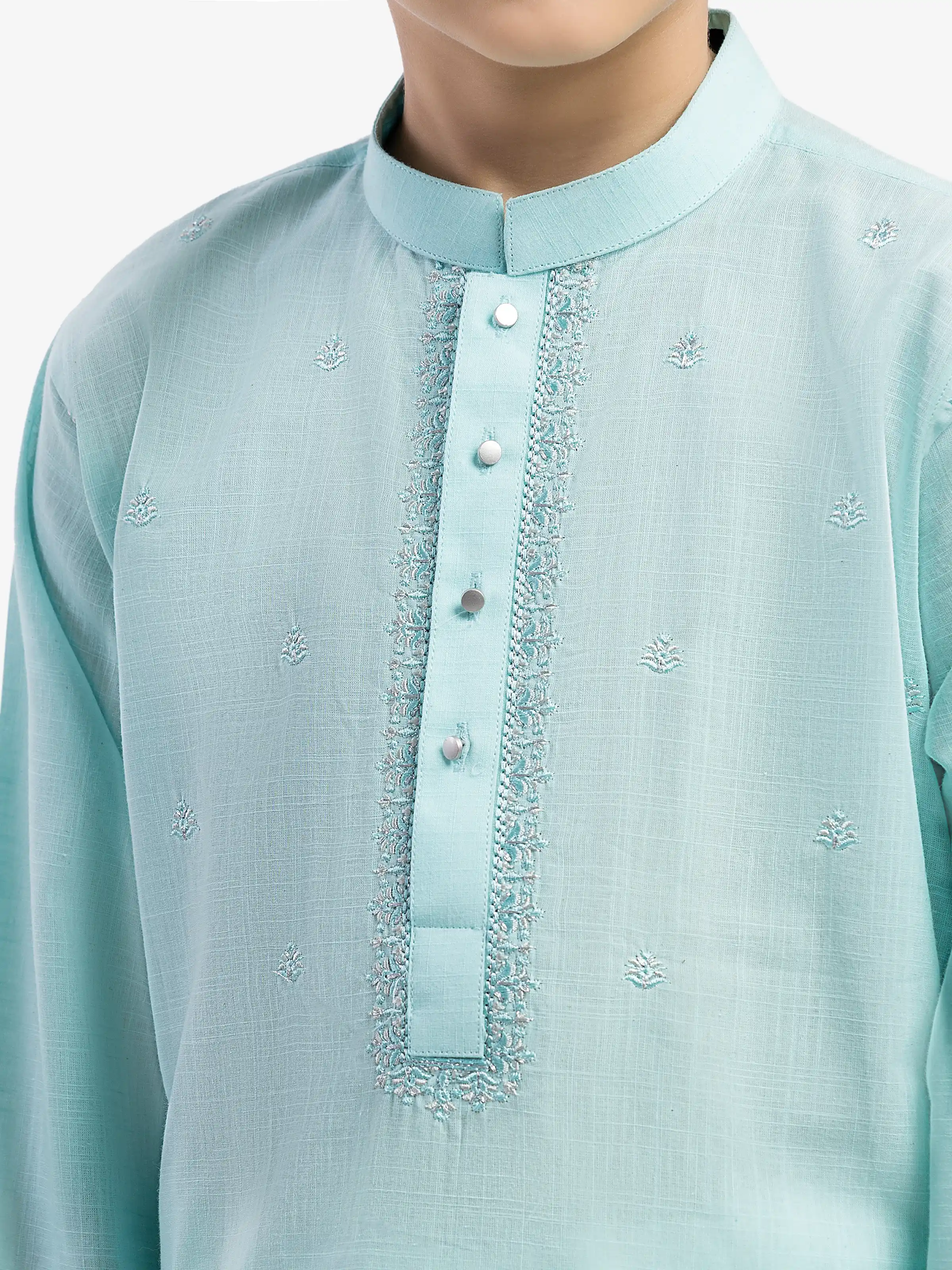 Embroidered Cotton Kurta - EBTK5-4056 - Image 3