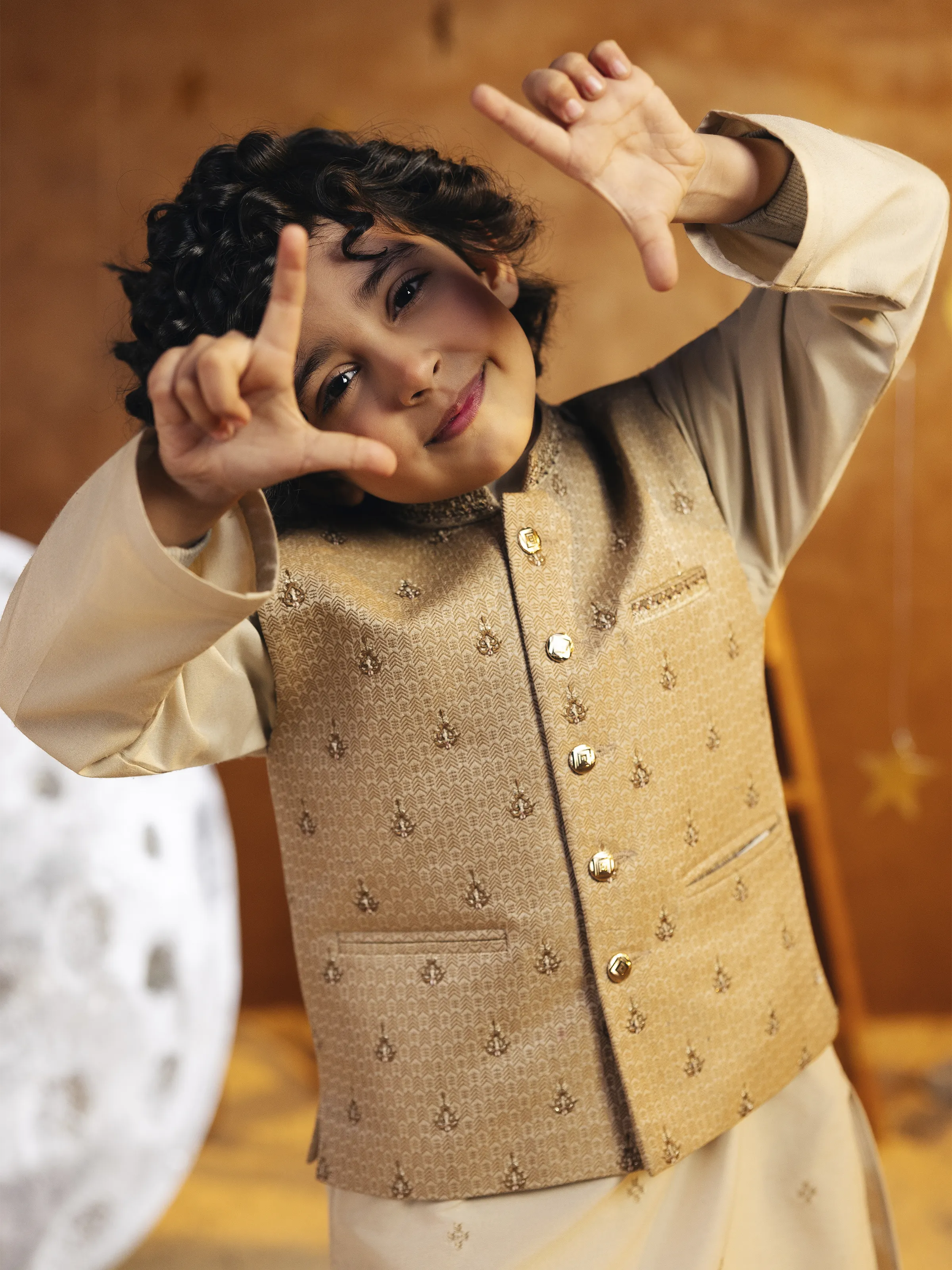 Embroidered Blended Waistcoat Suit - EBTWCSC5-049 - Image 4