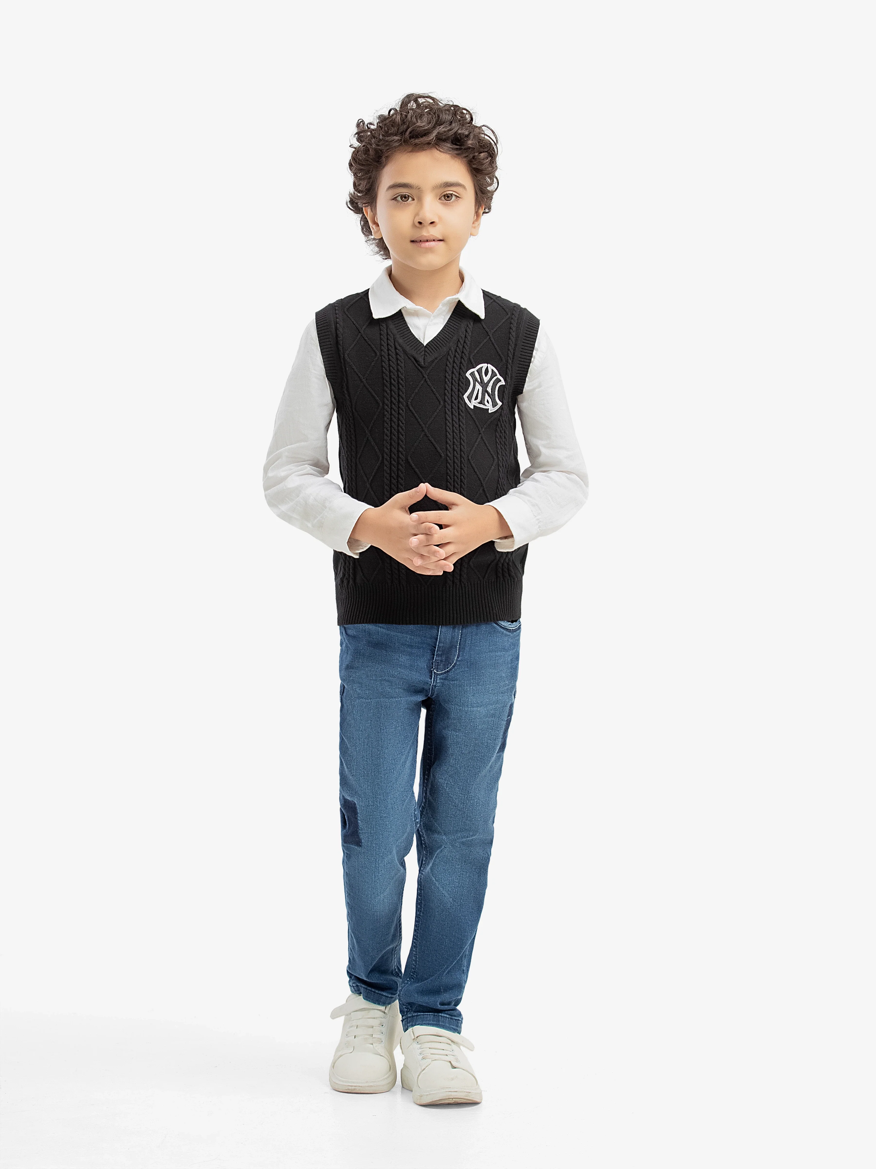 Sleeveless Cable Knit Sweater - EBTSWT5-007 - Image 3