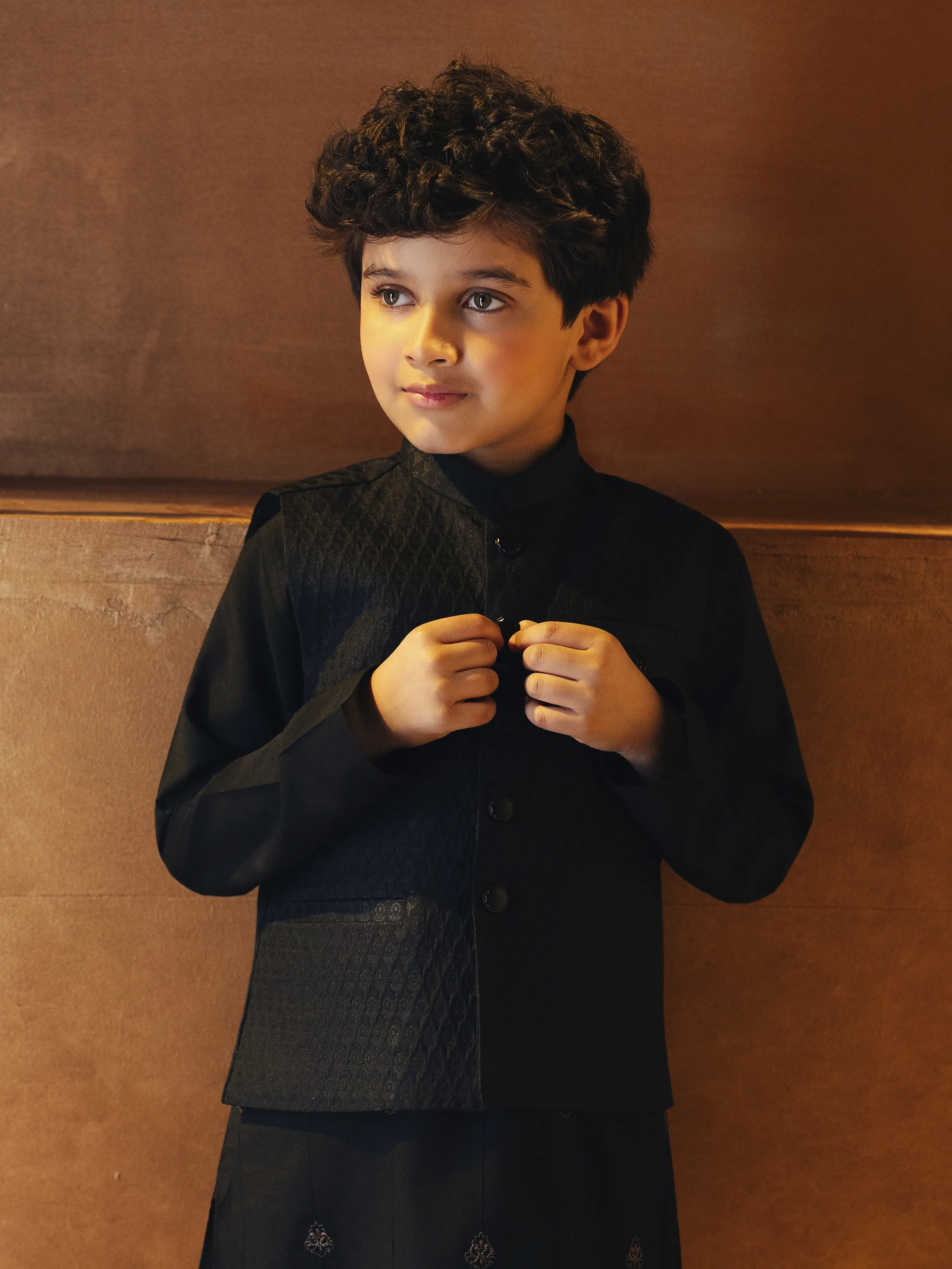 Embroidered Blended Waistcoat Suit - EBTWCSC5-032 - Image 2