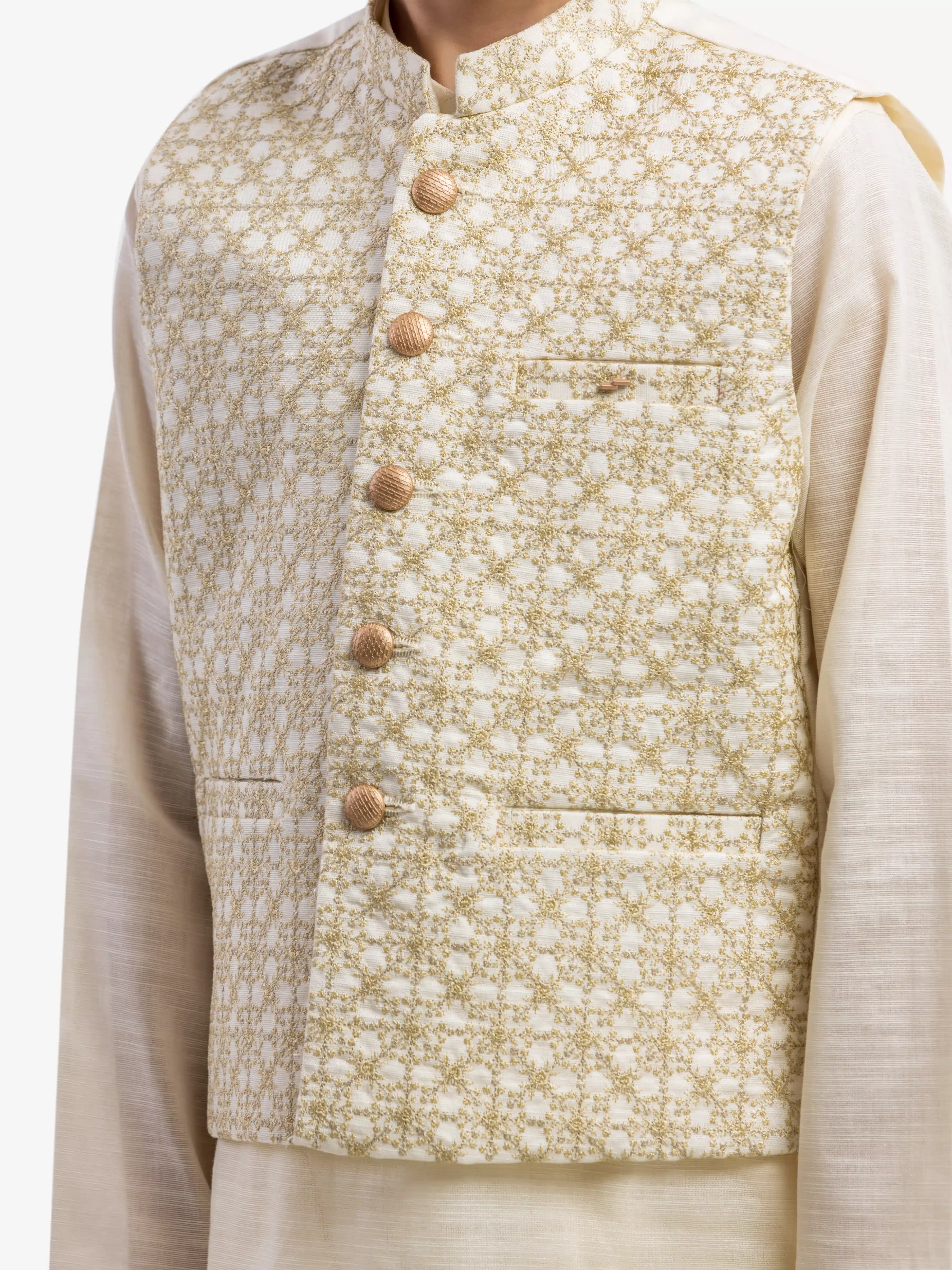 Embroidered Khaddar Waistcoat Suit - EBTWCS5-25215 - Image 3