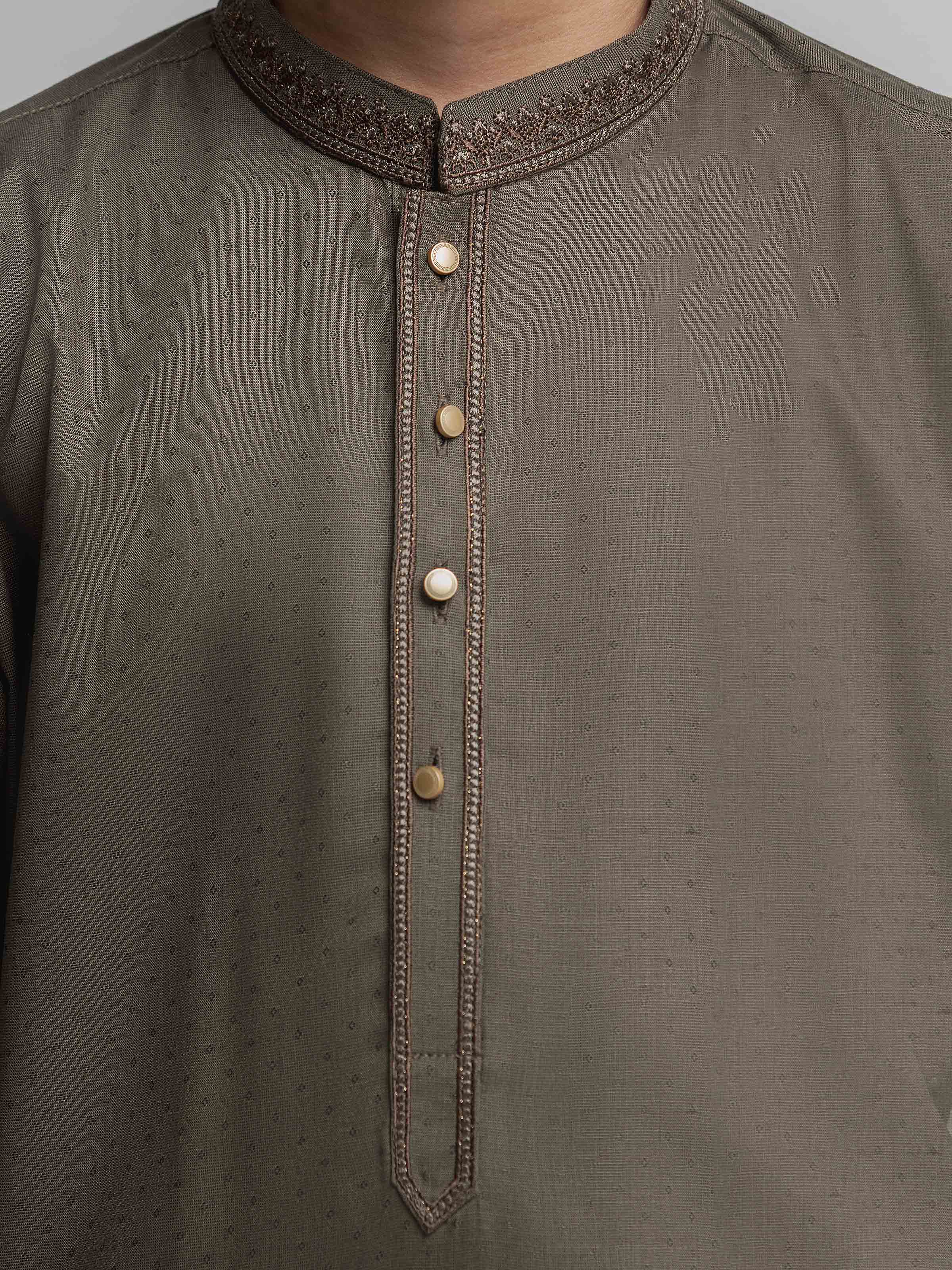 Embroidered Dobby Shalwar Kameez - EBTKS6-4114 - Image 3