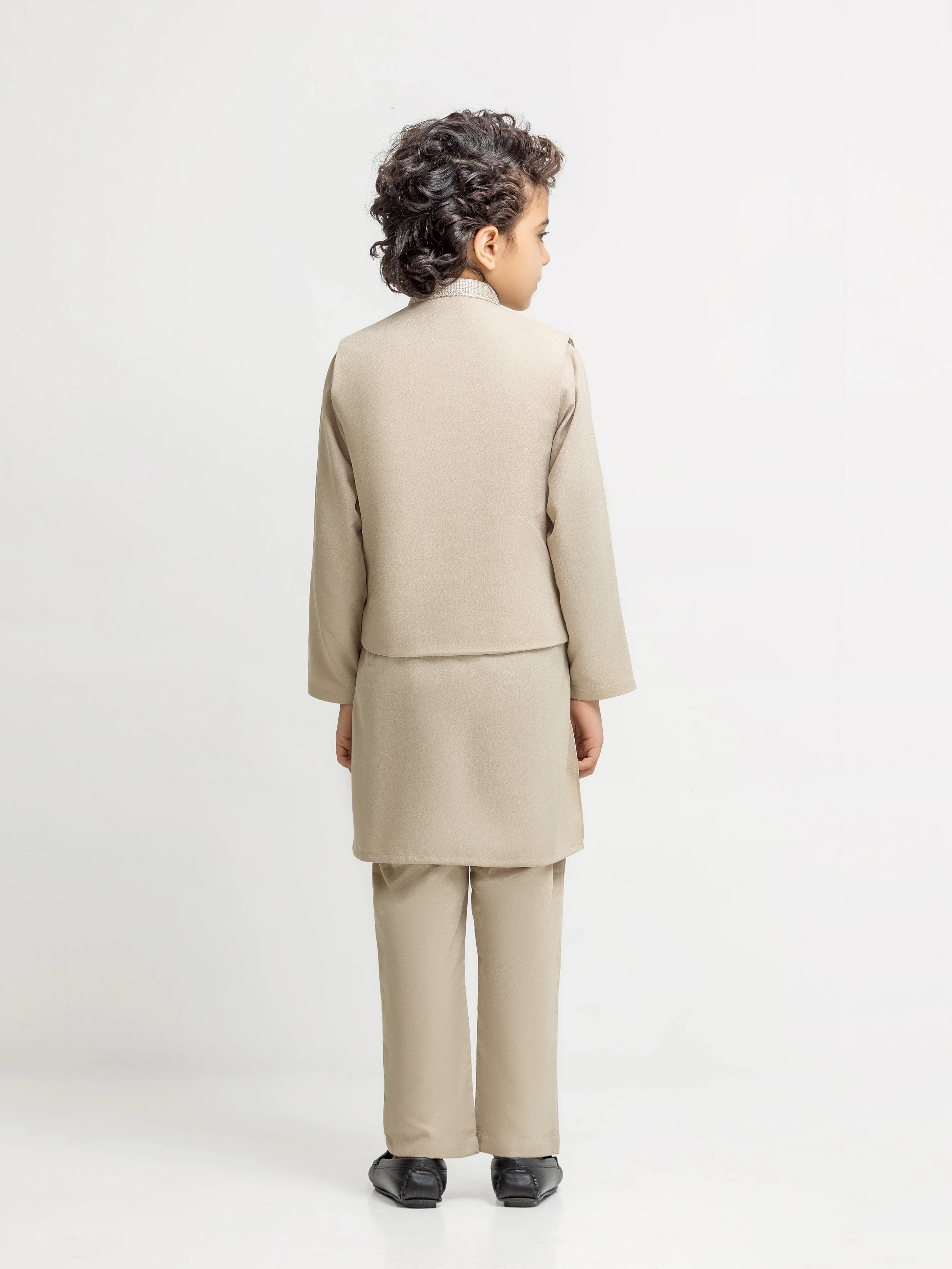 Embroidered Dobby Waistcoat Suit - ECBTWCS6-107 - Image 5