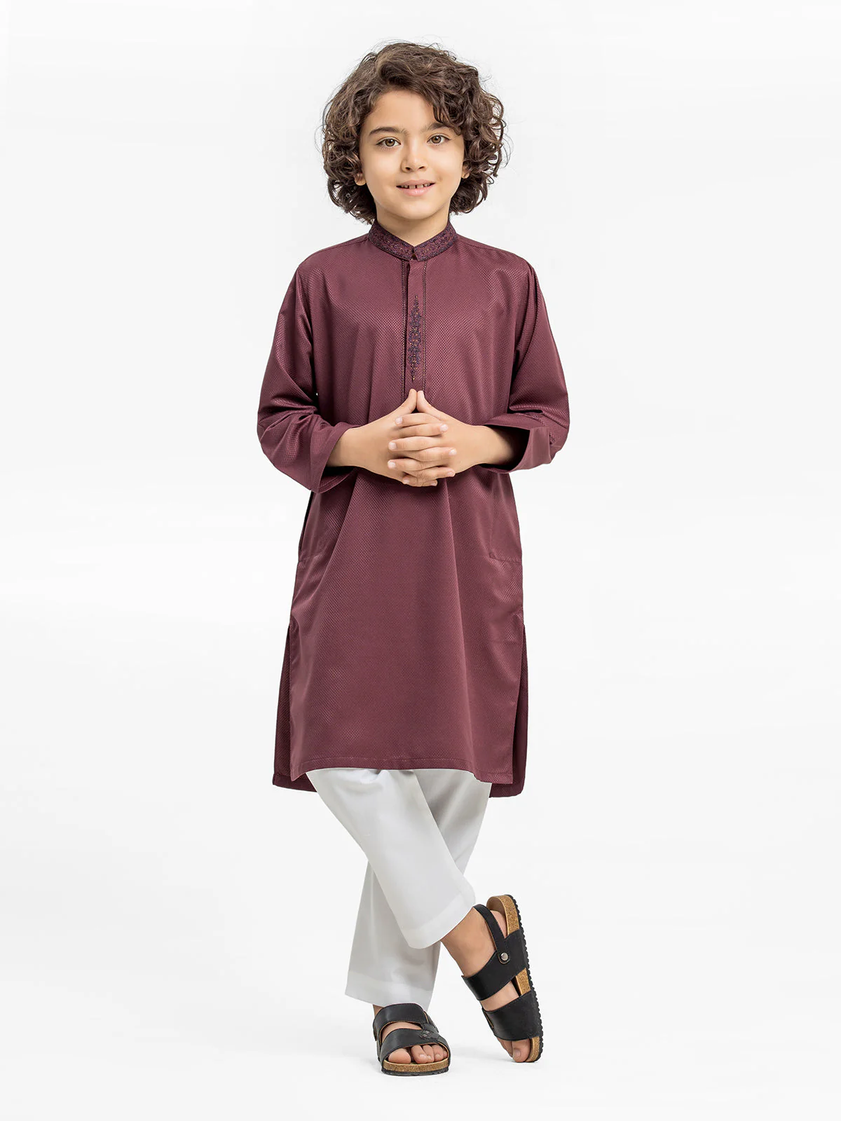 Embroidered Dobby Kurta - EBTK24-3962
