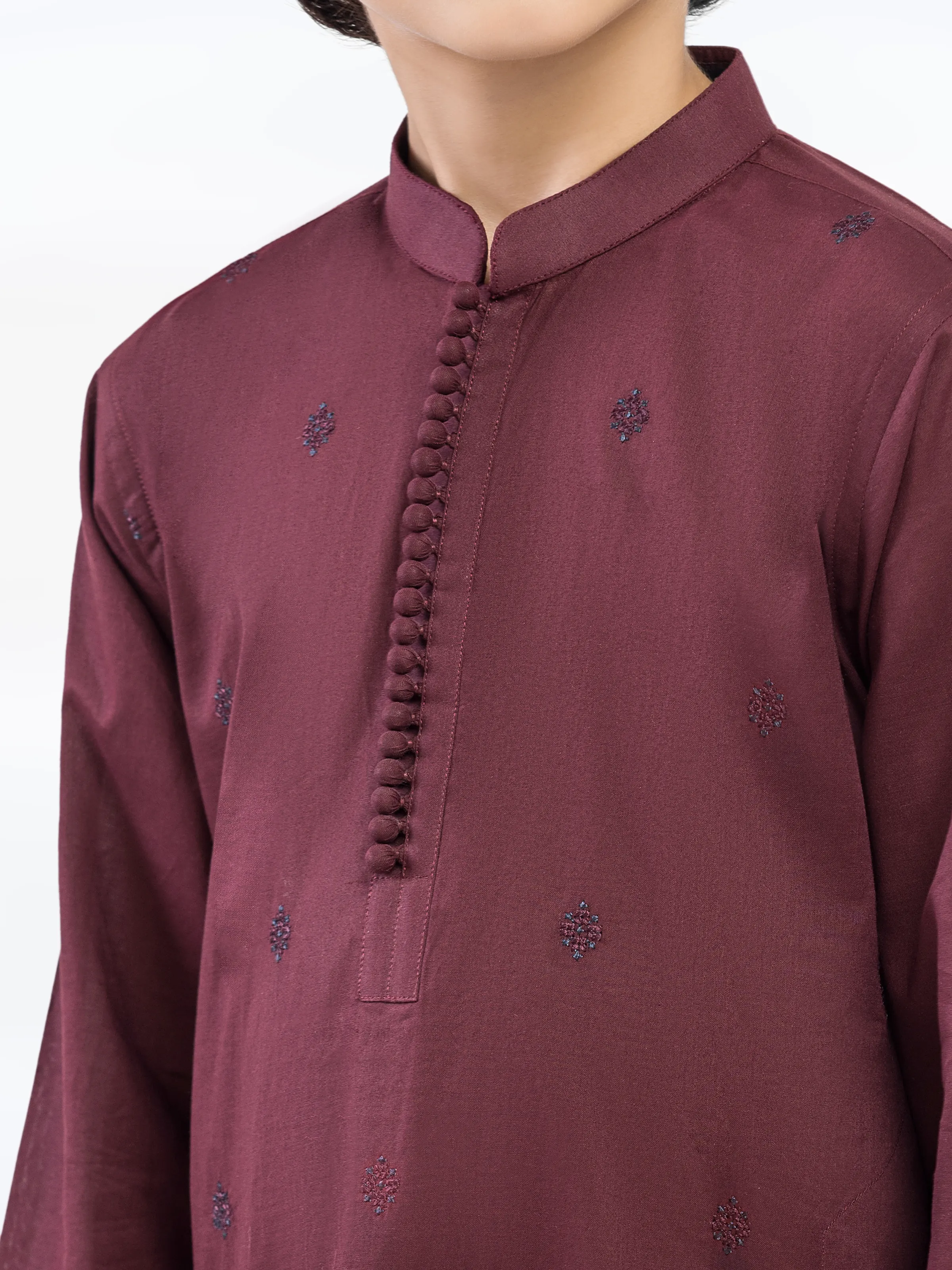 Embroidered Cotton Kurta Pajama - EBTKP5-023 - Image 3