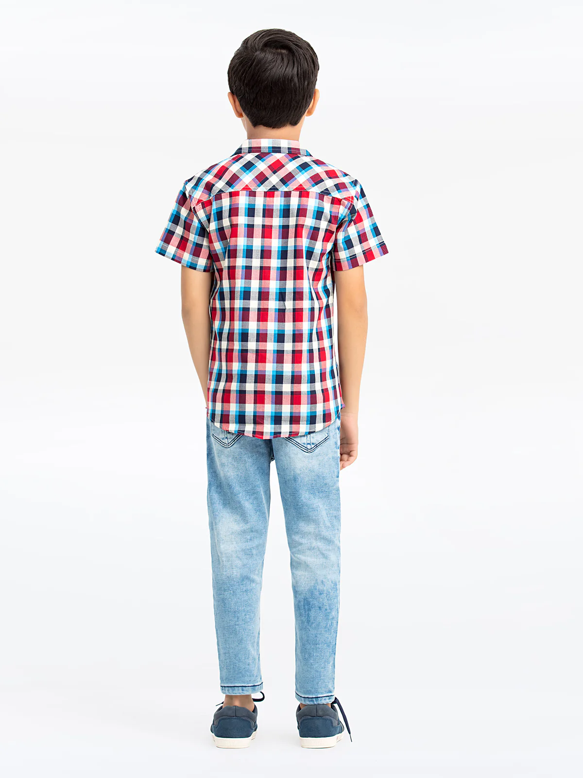 Half Sleeves Check Shirt - EBTS23-27502 - Image 5