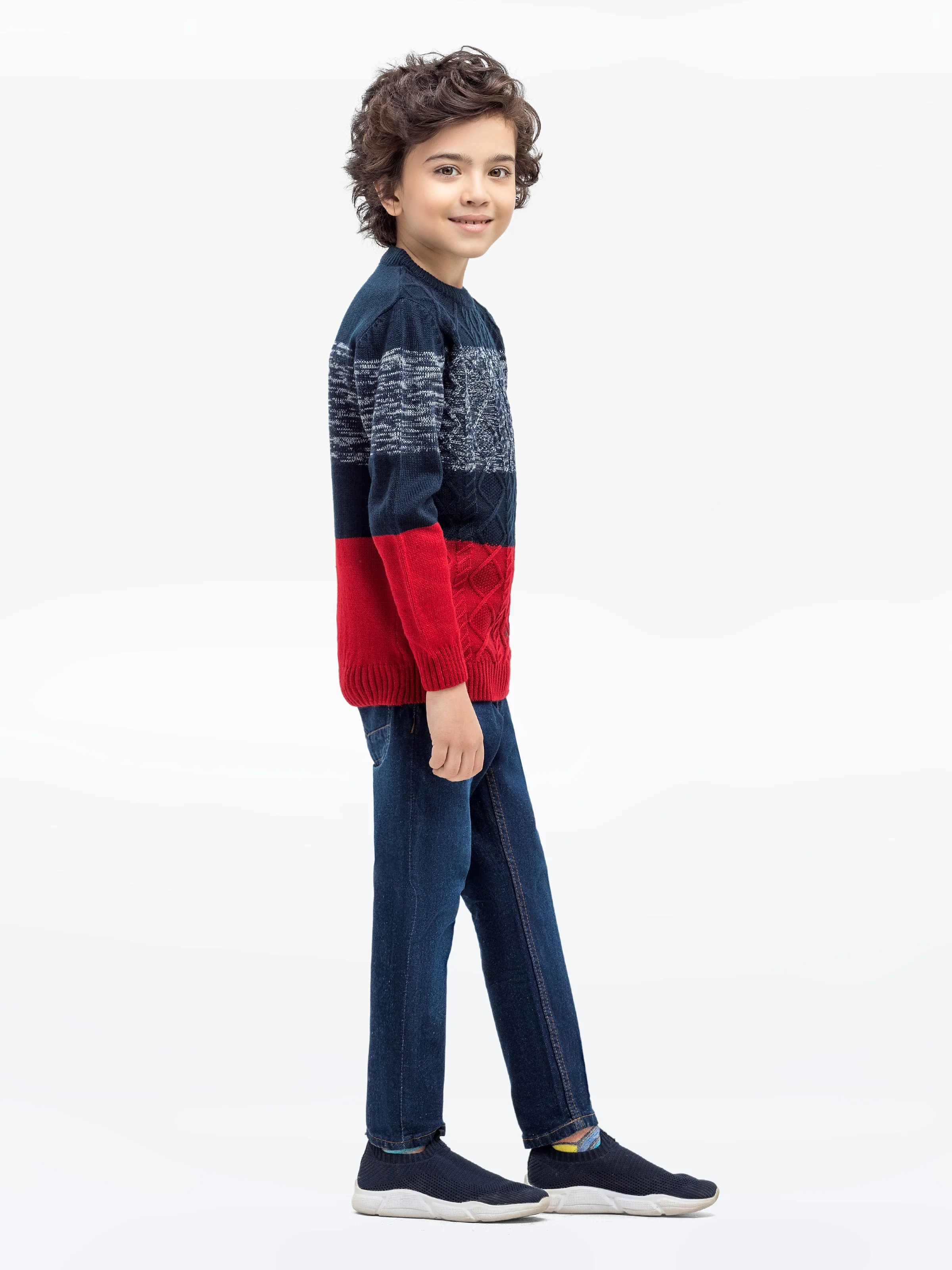Crew Neck Cable Knit Sweater - EBTSWT24-009 - Image 4