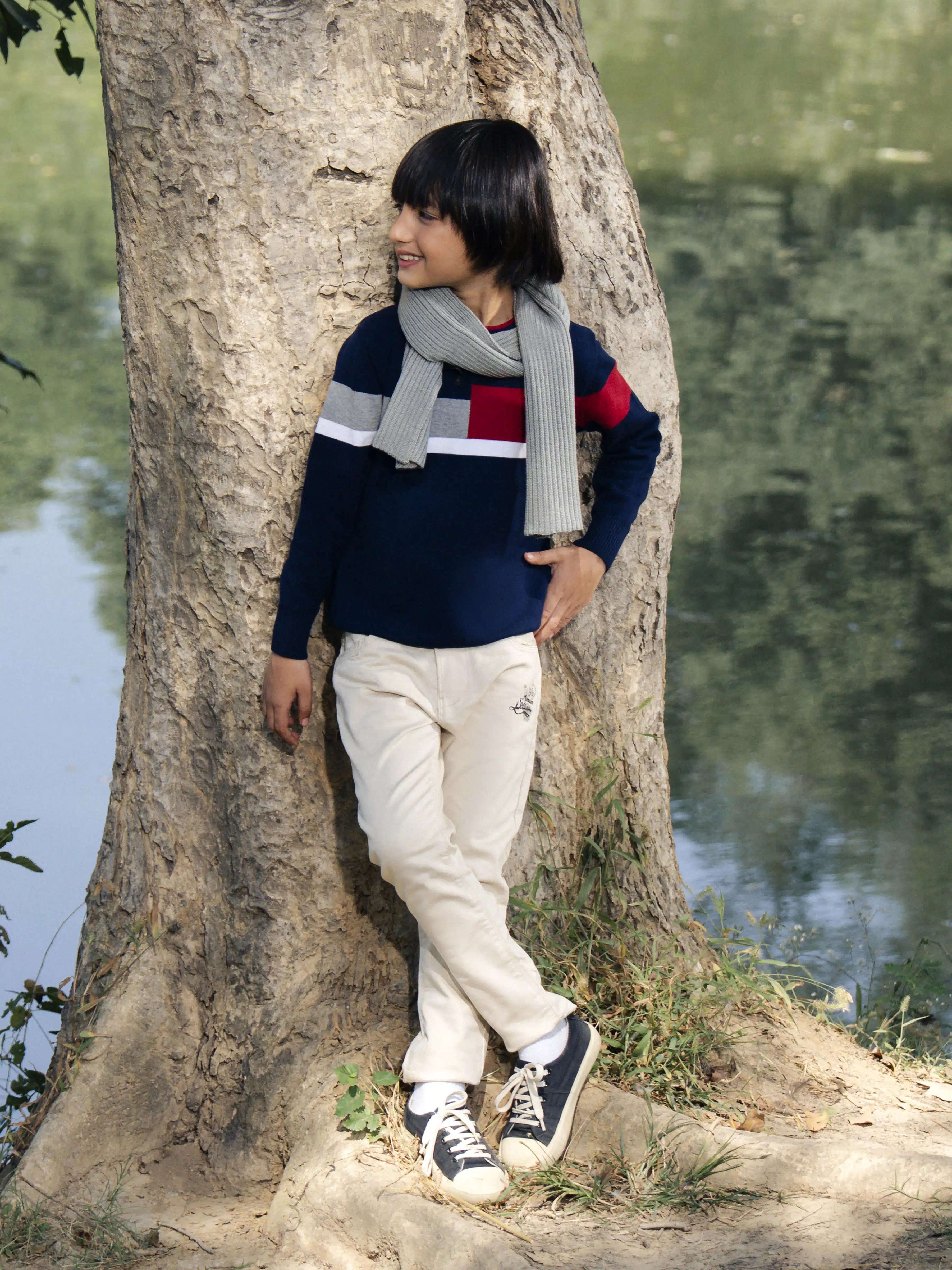 Crew Neck Color-Block Sweater - EBTSWT5-003 - Image 5