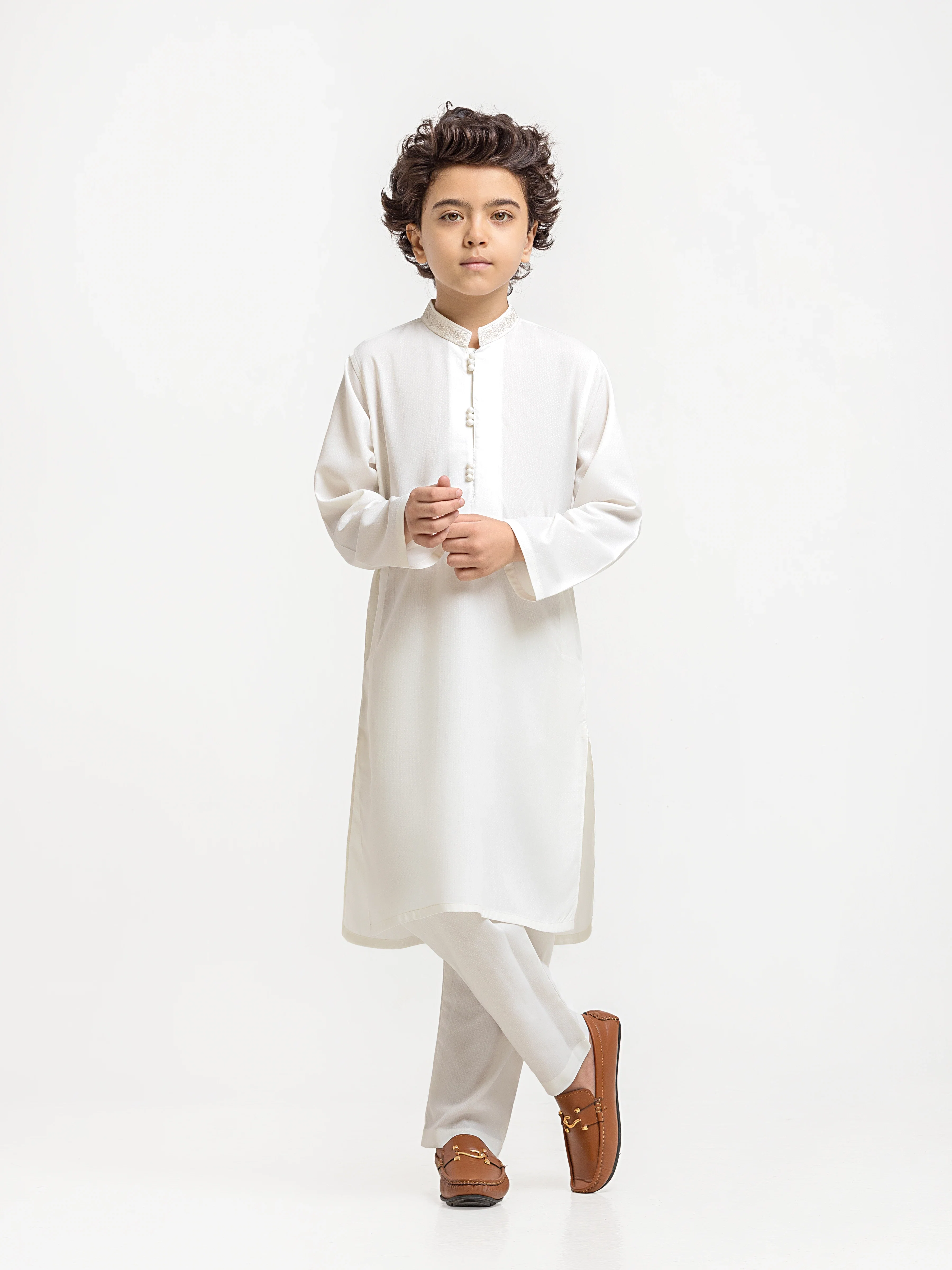 Embroidered Dobby Kurta Pajama - EBTKP6-031
