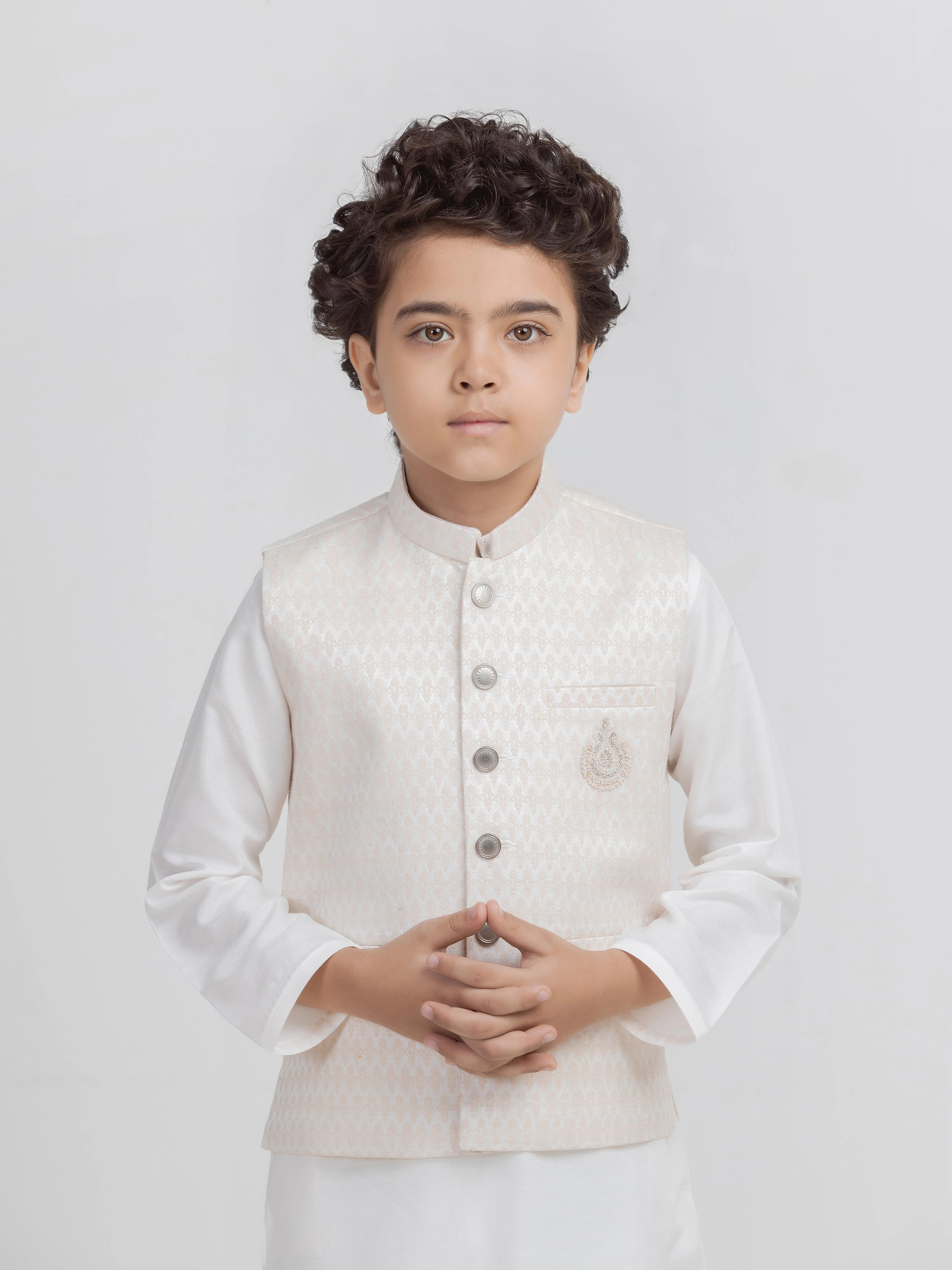 Embroidered Silk Waistcoat Suit - ECBTWCS5-038 - Image 2