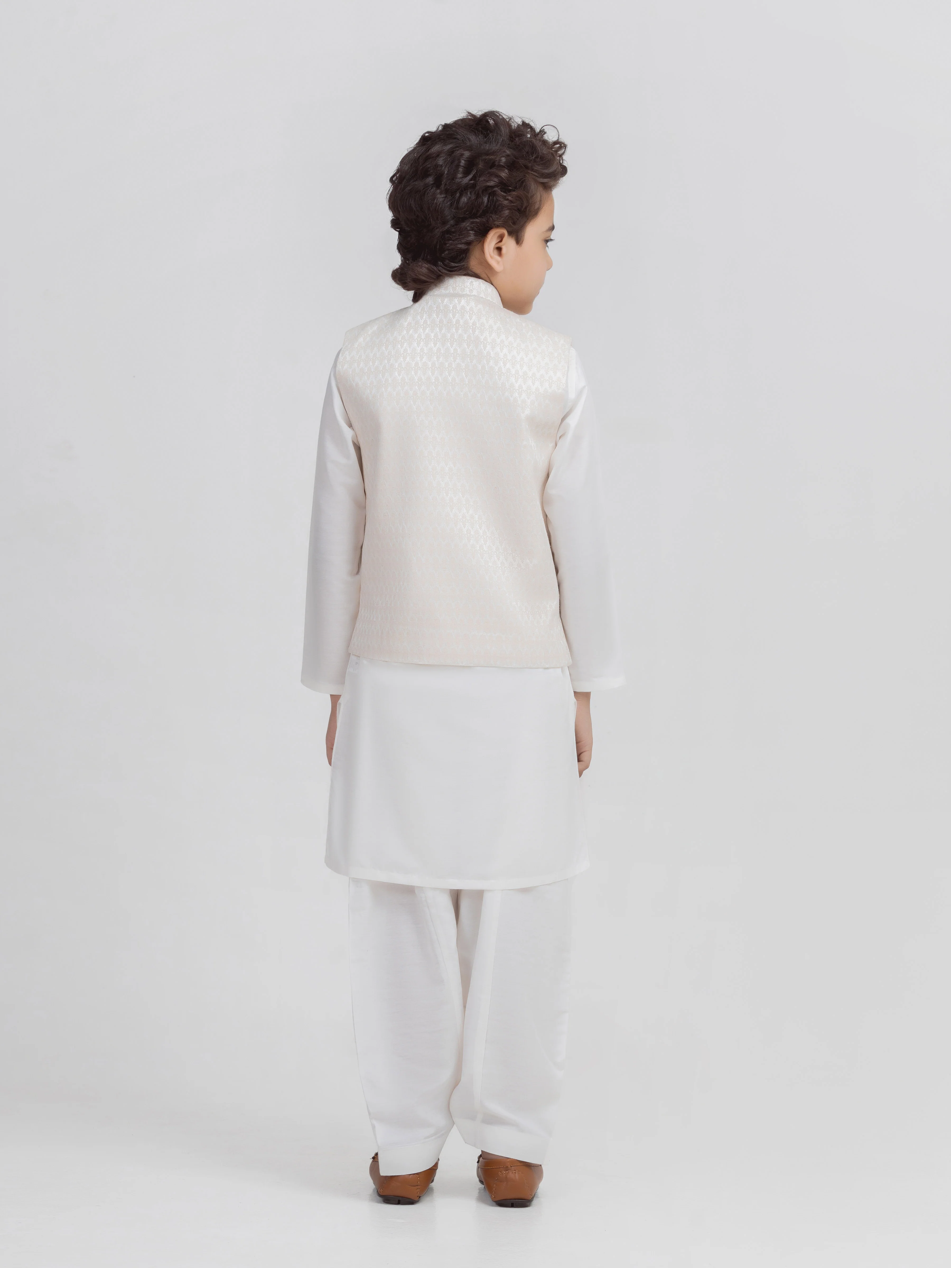 Embroidered Silk Waistcoat Suit - ECBTWCS5-038 - Image 5