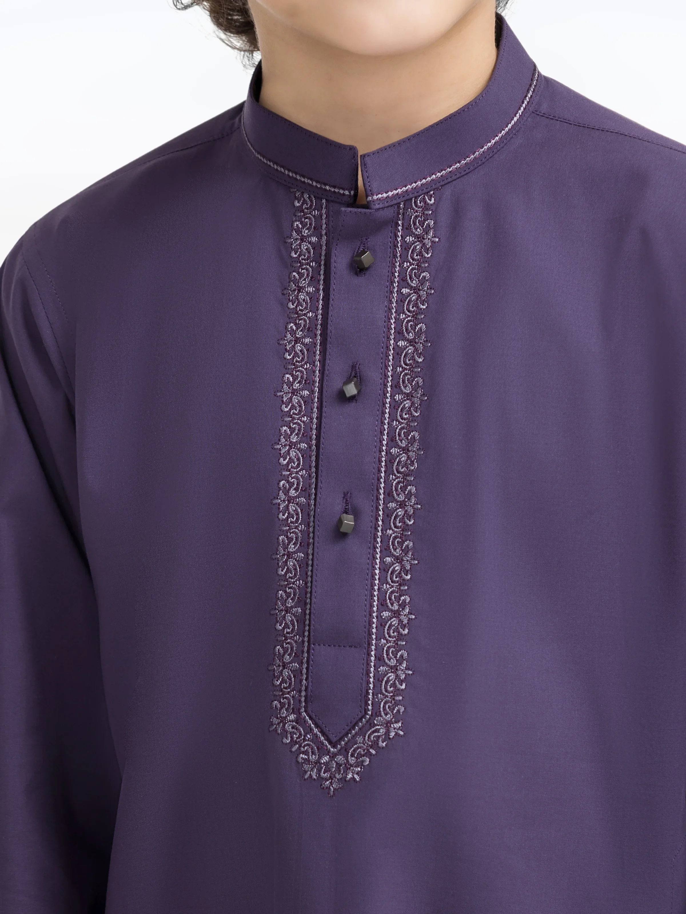 Embroidered Cotton Kurta - EBTK5-4014 - Image 3