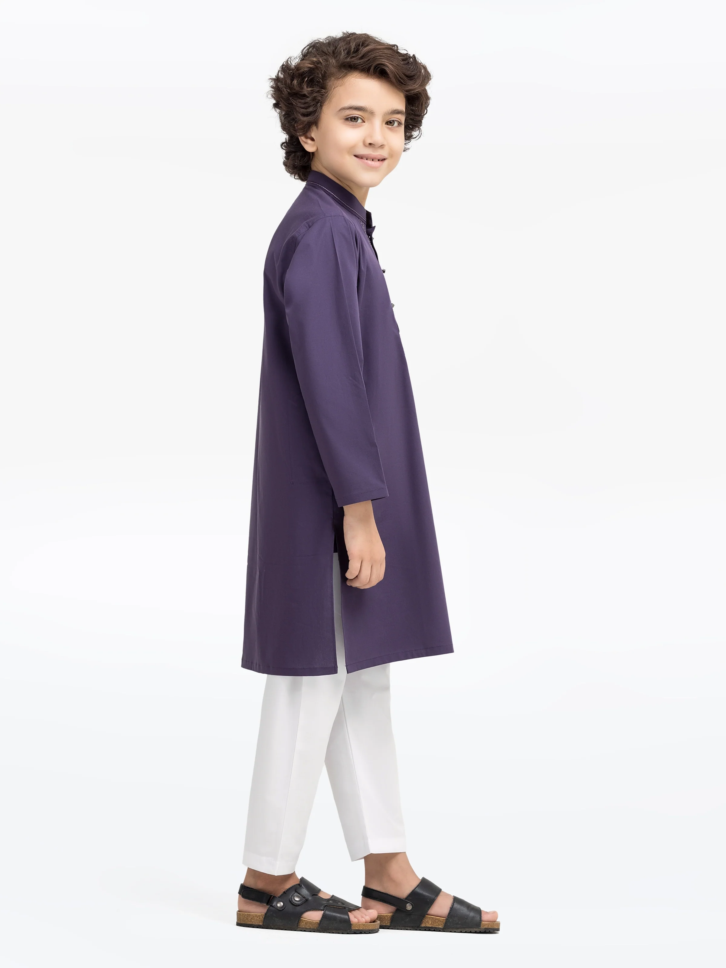 Embroidered Cotton Kurta - EBTK5-4014 - Image 4