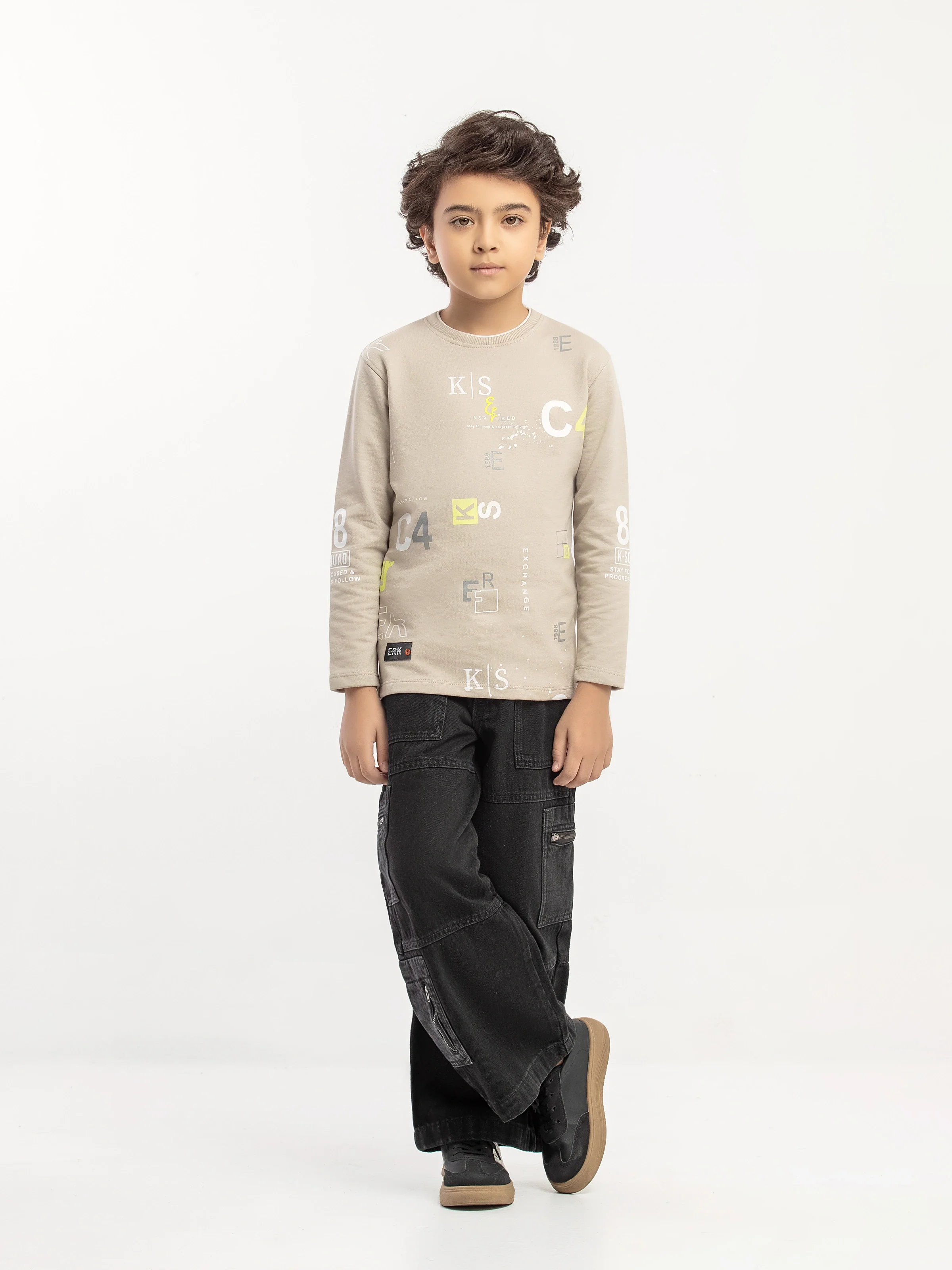 Crew Neck Typographic Sweatshirt - EBTSS5-020 - Image 2