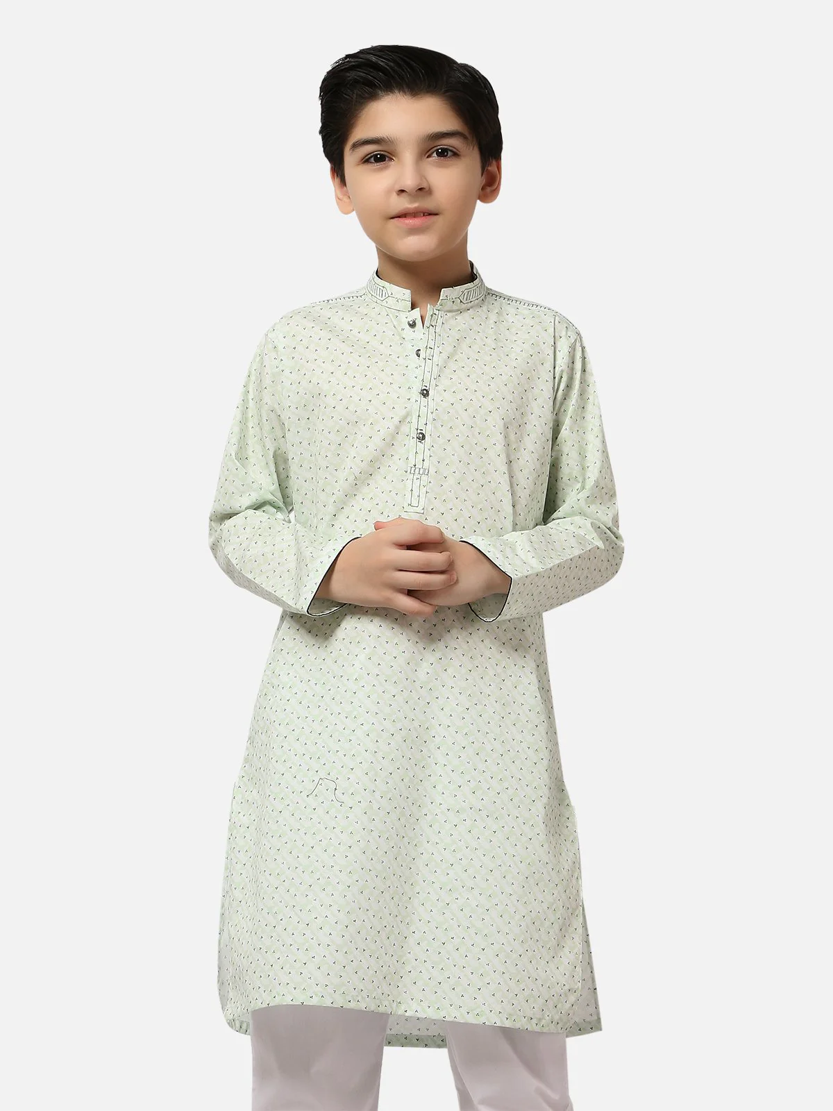 Embroidered Cotton Kurta - EBTK20-3679 - Image 4