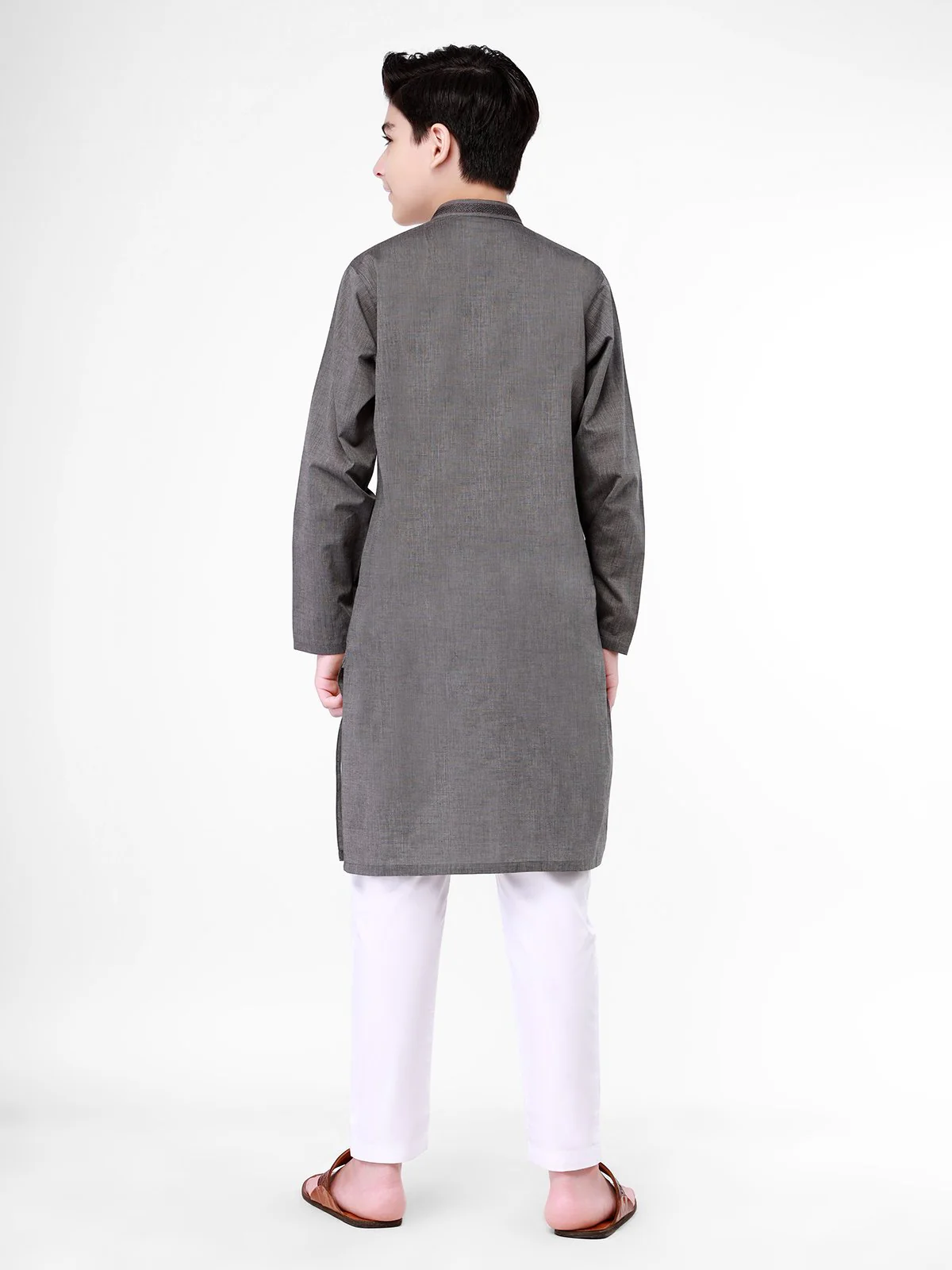 Embroidered Cotton Kurta - EBTK21-3747 - Image 2