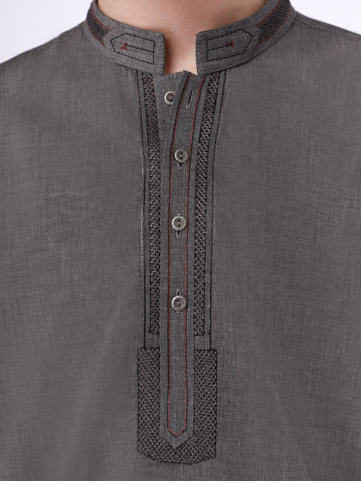 Embroidered Cotton Kurta - EBTK21-3747 - Image 3