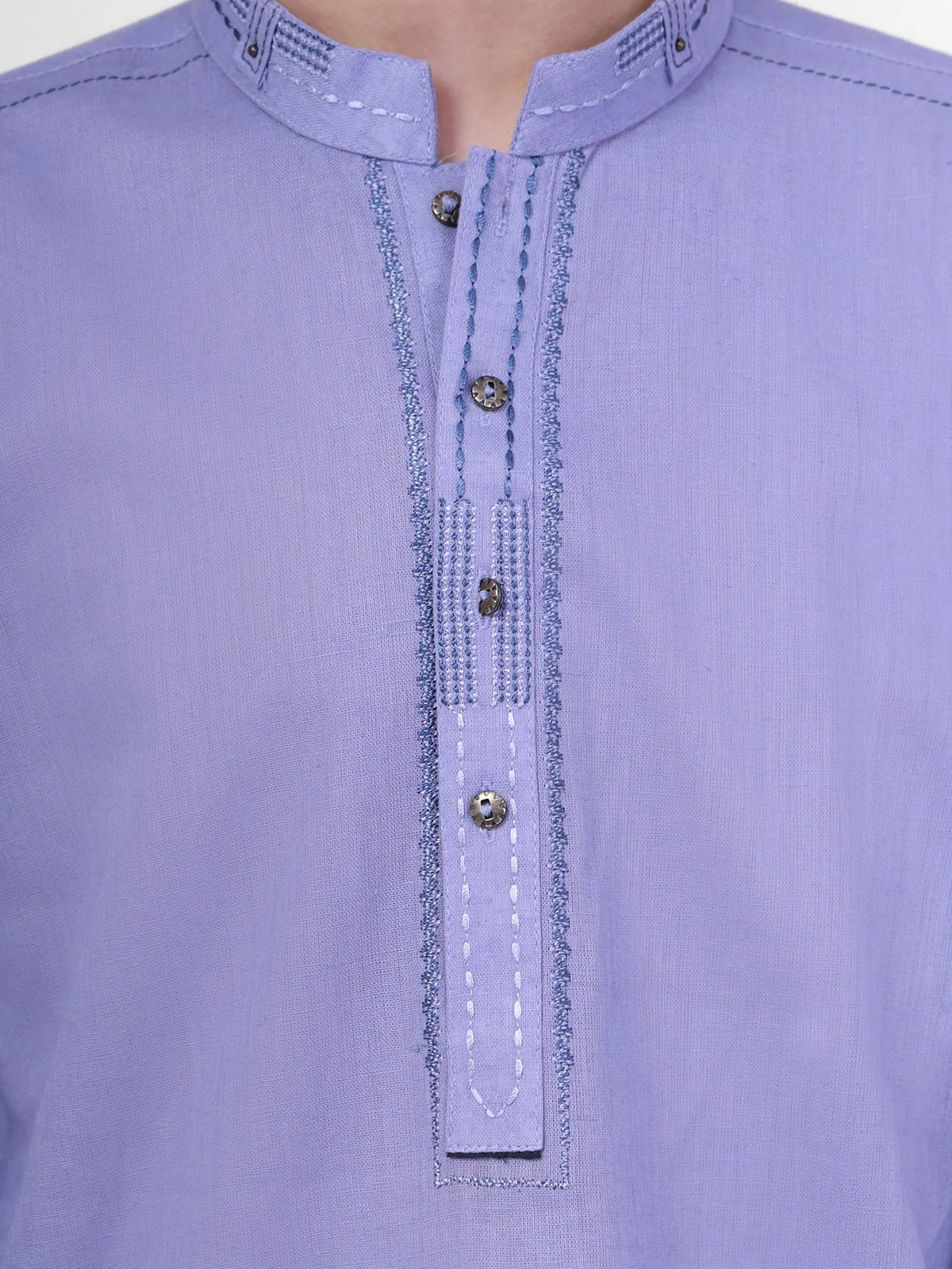Embroidered Linen Kurta - EBTK21-3762 - Image 2