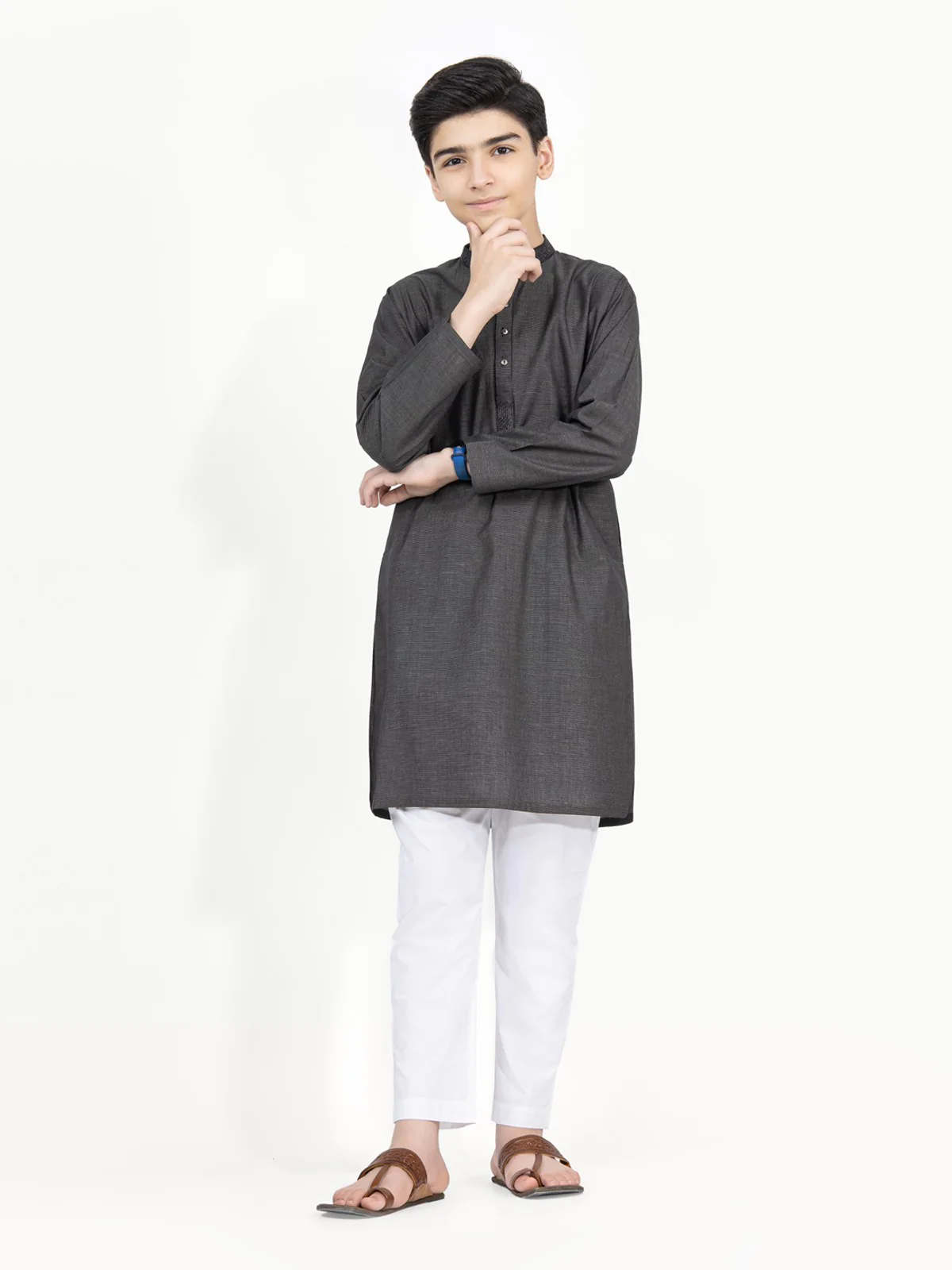 Embroidered Cotton Kurta - EBTK22-3788 - Image 6