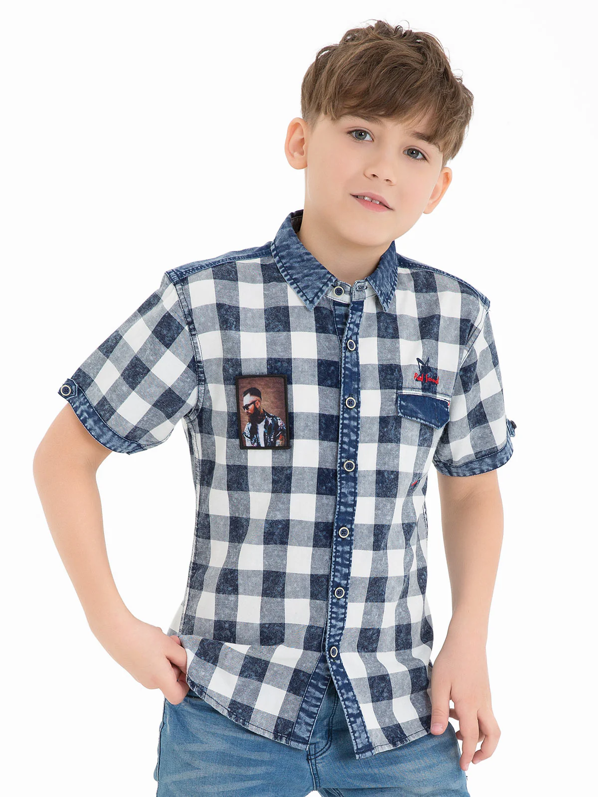Half Sleeves Check Shirt - EBTS18-14346