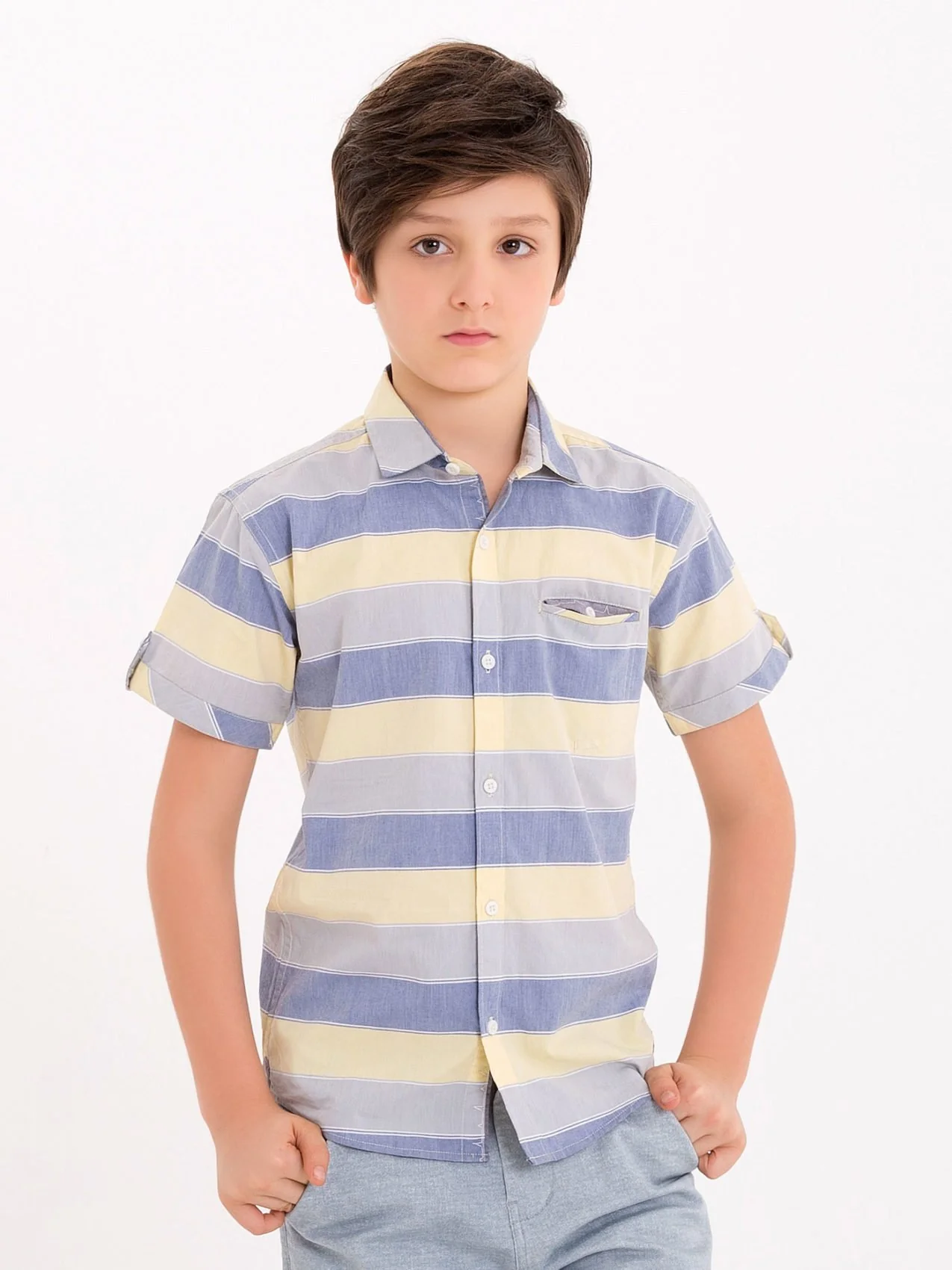 Half Sleeves Striped Shirt - EBTS18-27165 - Image 2