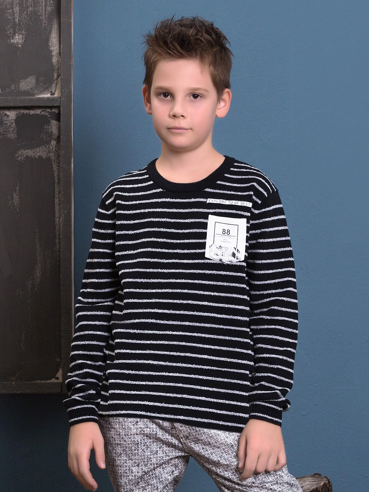 Crew Neck Striped Sweater - EBTSWT17-2411