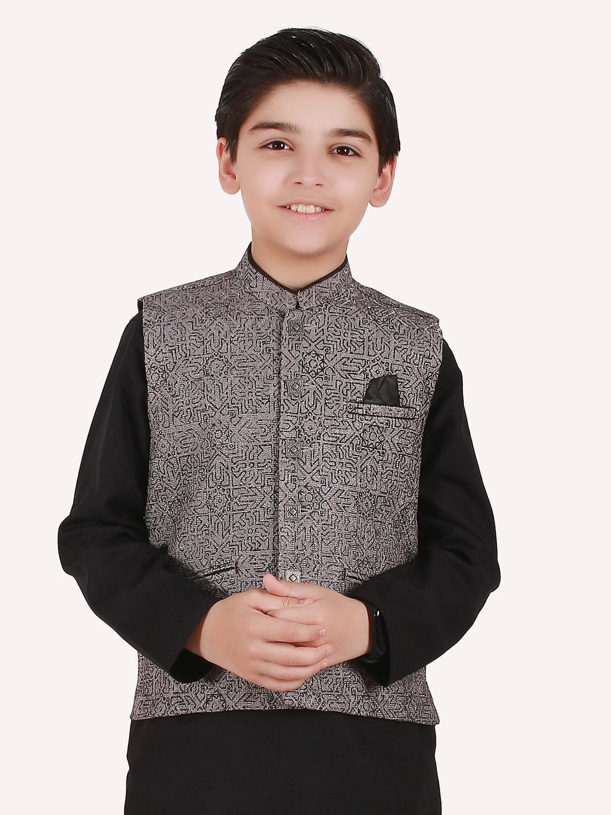 Embroidered Blended Waistcoat Suit - EBTWCS20-25119