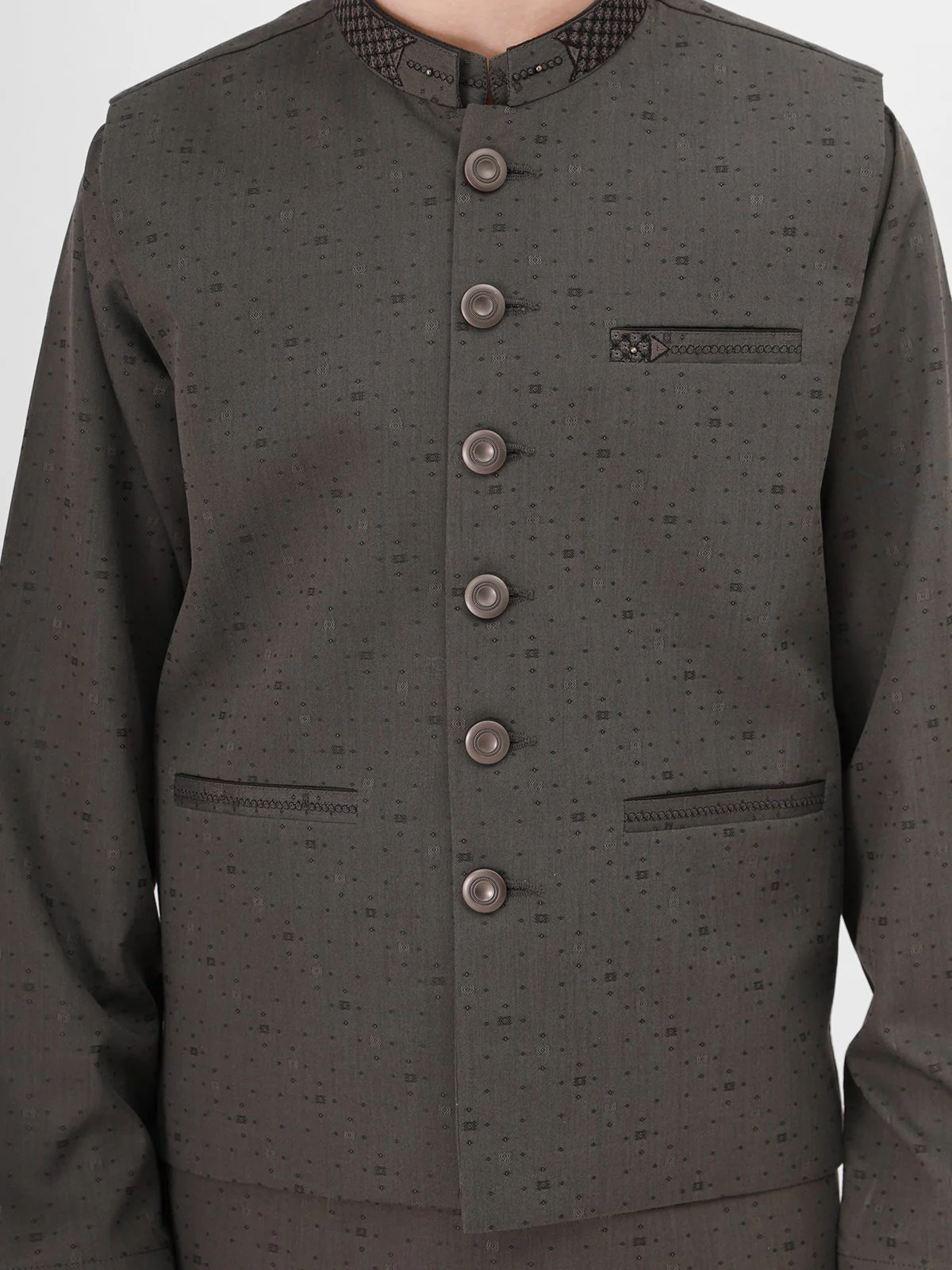 Embroidered Blended Waistcoat Suit - EBTWCS21-25141 - Image 2