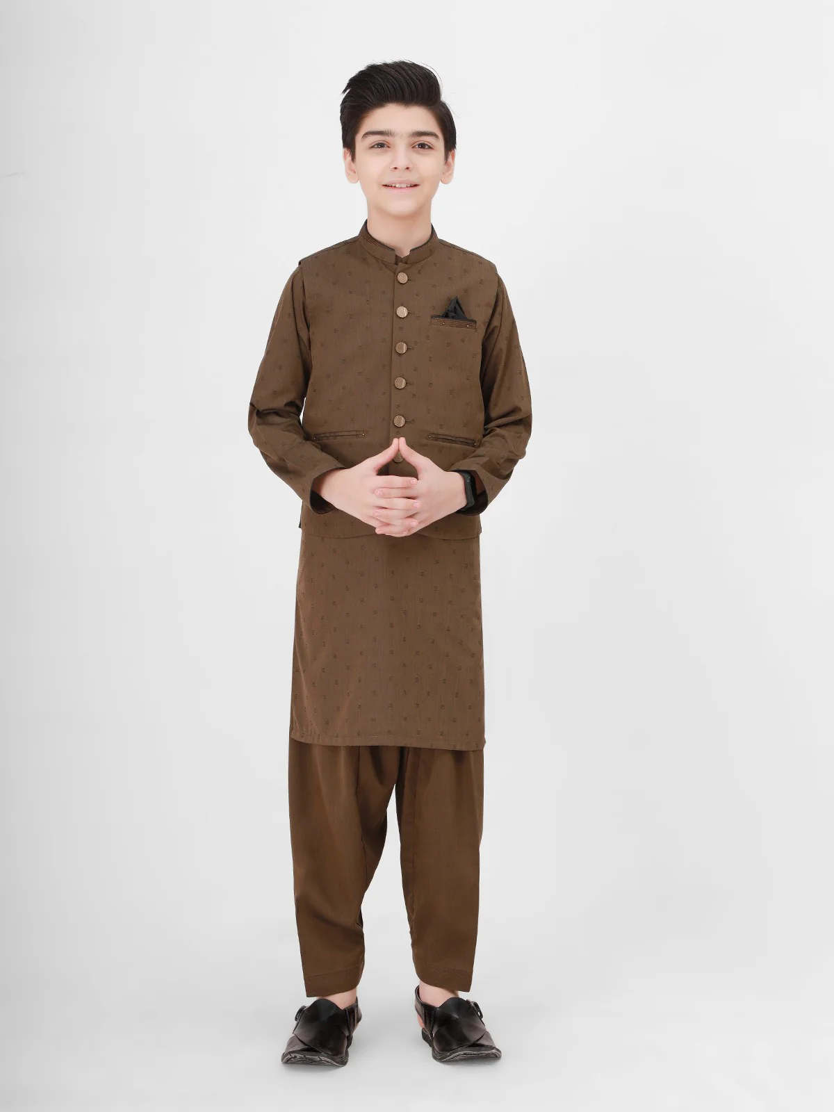 Embroidered Blended Waistcoat Suit - EBTWCS21-25145