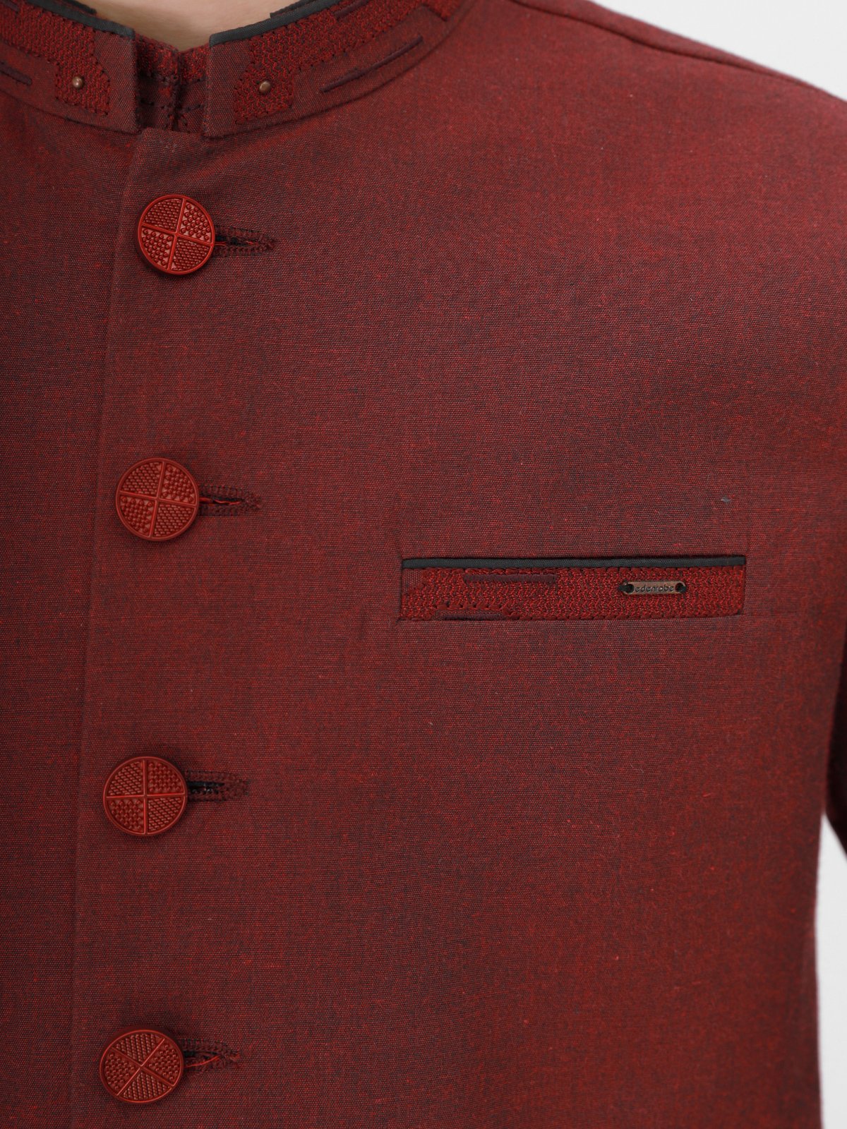 Embroidered Cotton Waistcoat Suit - EBTWCS21-25148 - Image 2